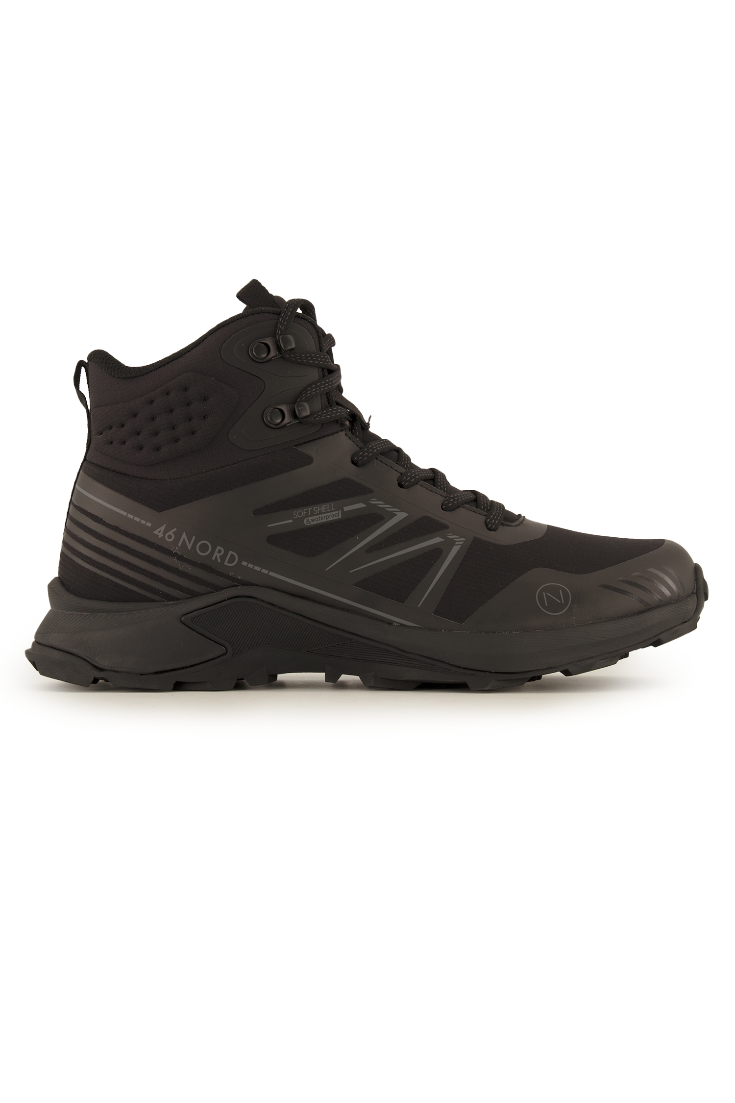 46 NORD Lite Traxx Mid Herren Wanderschuh Schwarz, Herren, Größe: 46