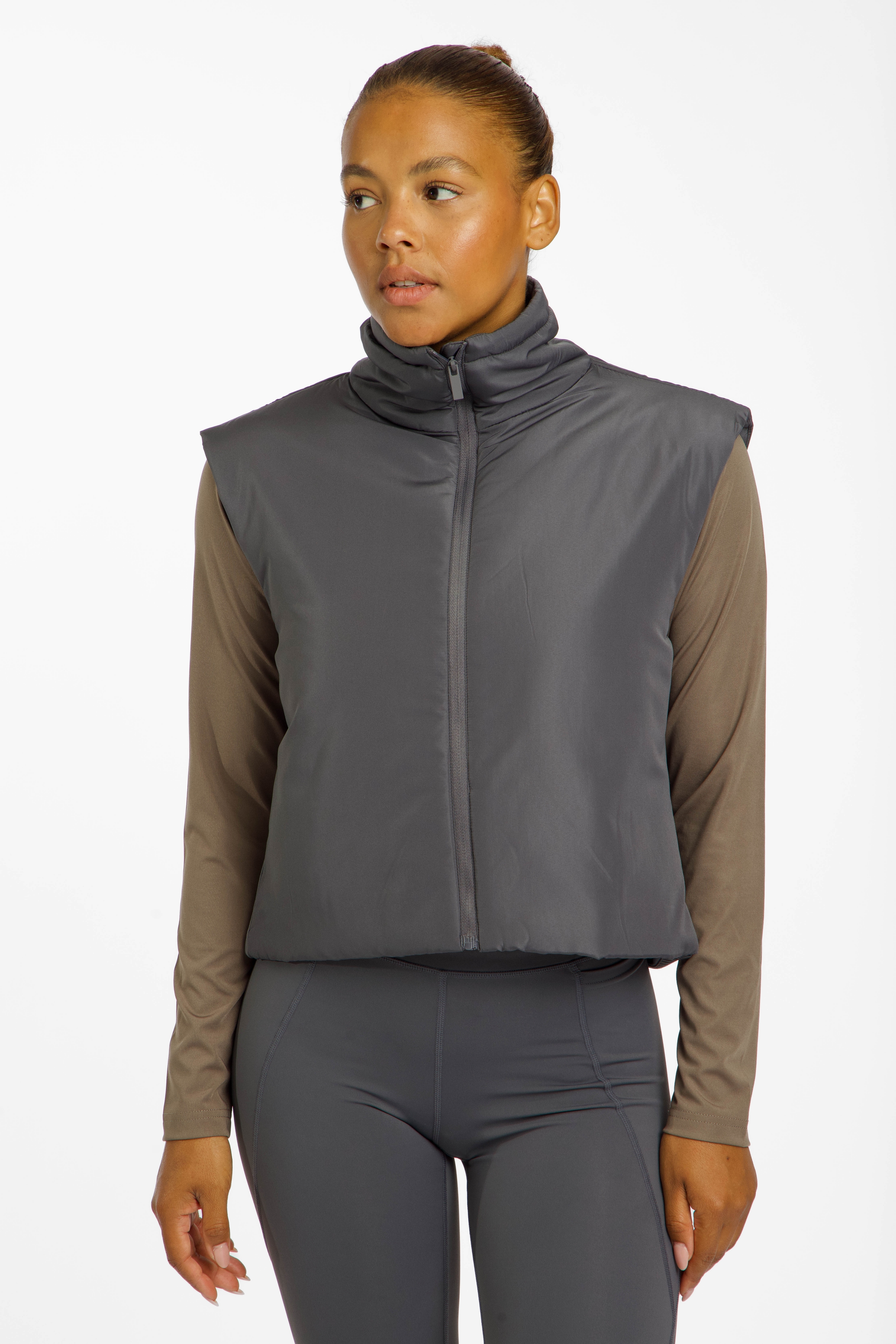 POWERZONE Damen Gilet Grau, Damen, Größe: M