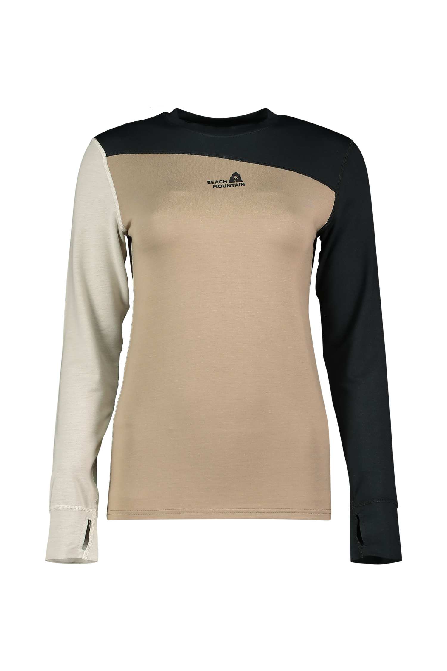 BEACH MOUNTAIN Damen Thermo Longsleeve Beige, Damen, Größe: L