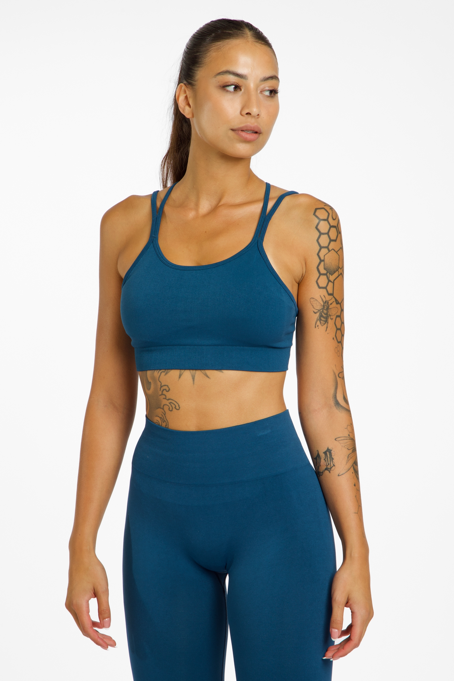 Image of POWERZONE Seamless Light Damen Sport-BH Türkis, Damen, Größe: L