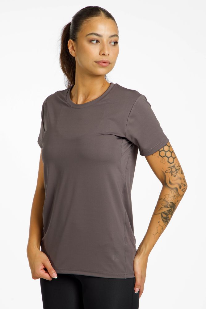 POWERZONE Damen T-Shirt Grau, Damen, Größe: S