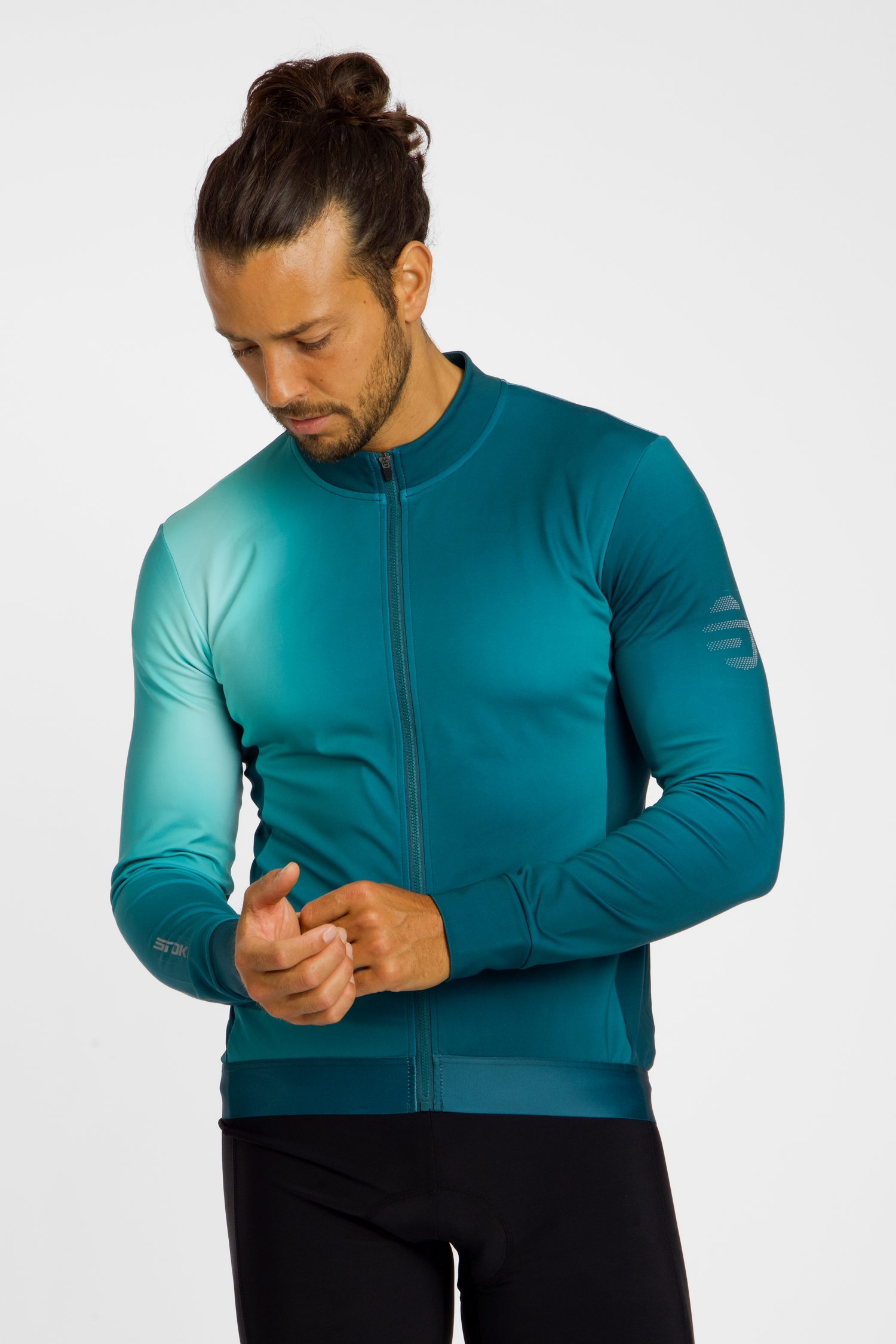 Image of Stoke Colobra Thermal LS Herren Biketrikot Türkis, Herren, Größe: S