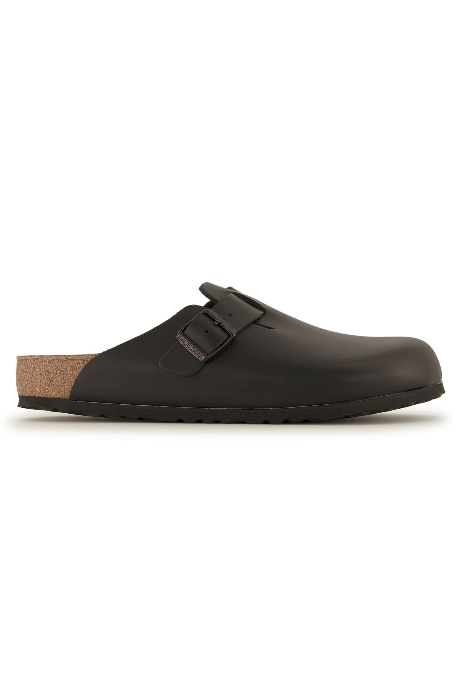 Image of Birkenstock Boston Natural Leather Regular Fit Herren Slipper Schwarz, Herren, Größe: 41