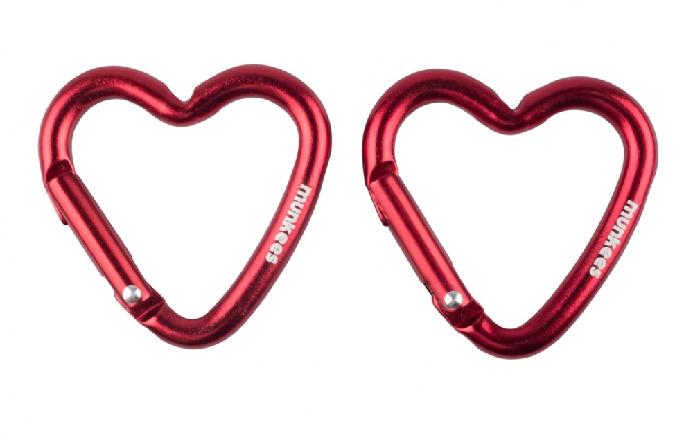 Image of Munkees 2-Pack Mini Herz Karabiner Rot, Herren, Größe: 0