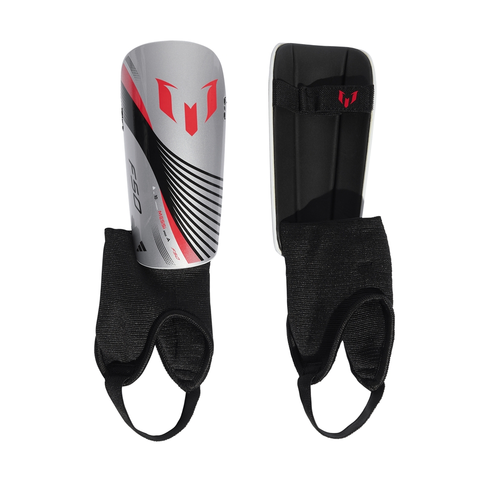 Image of adidas Messi Match Kinder Schienbeinschoner Grau, , Größe: L