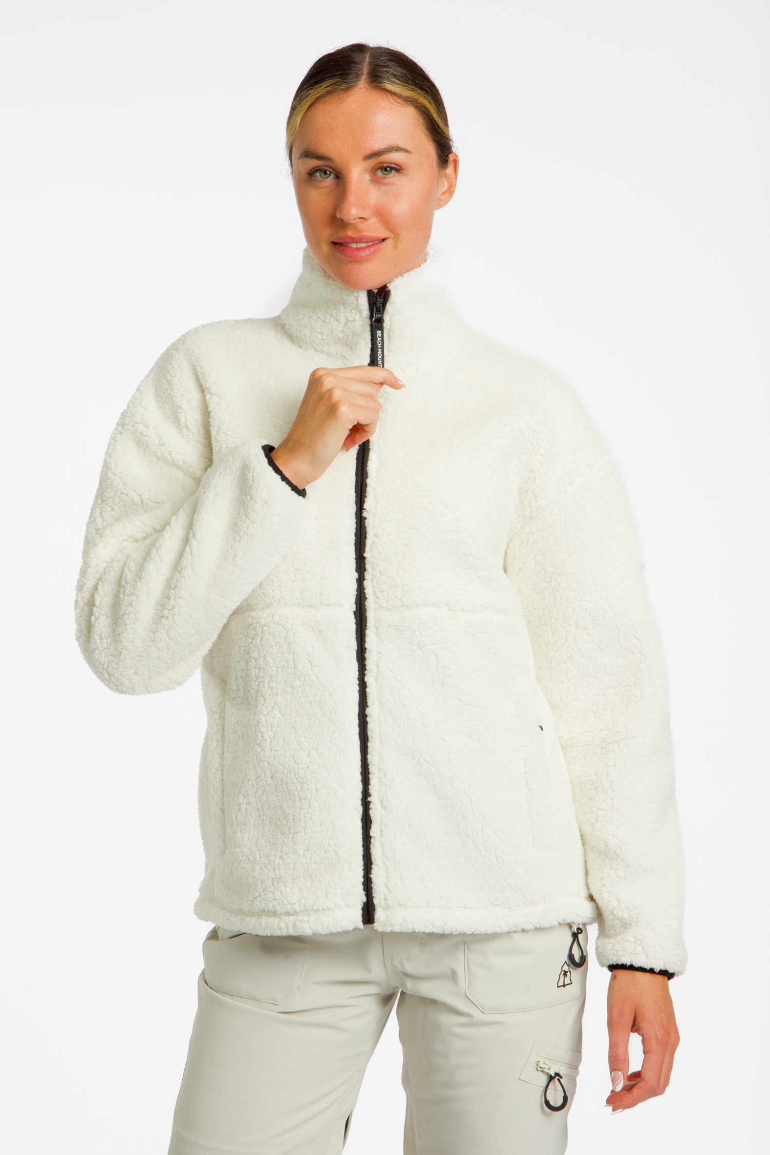 Image of BEACH MOUNTAIN Sherpa Damen Midlayer Weiss, Damen, Größe: 40
