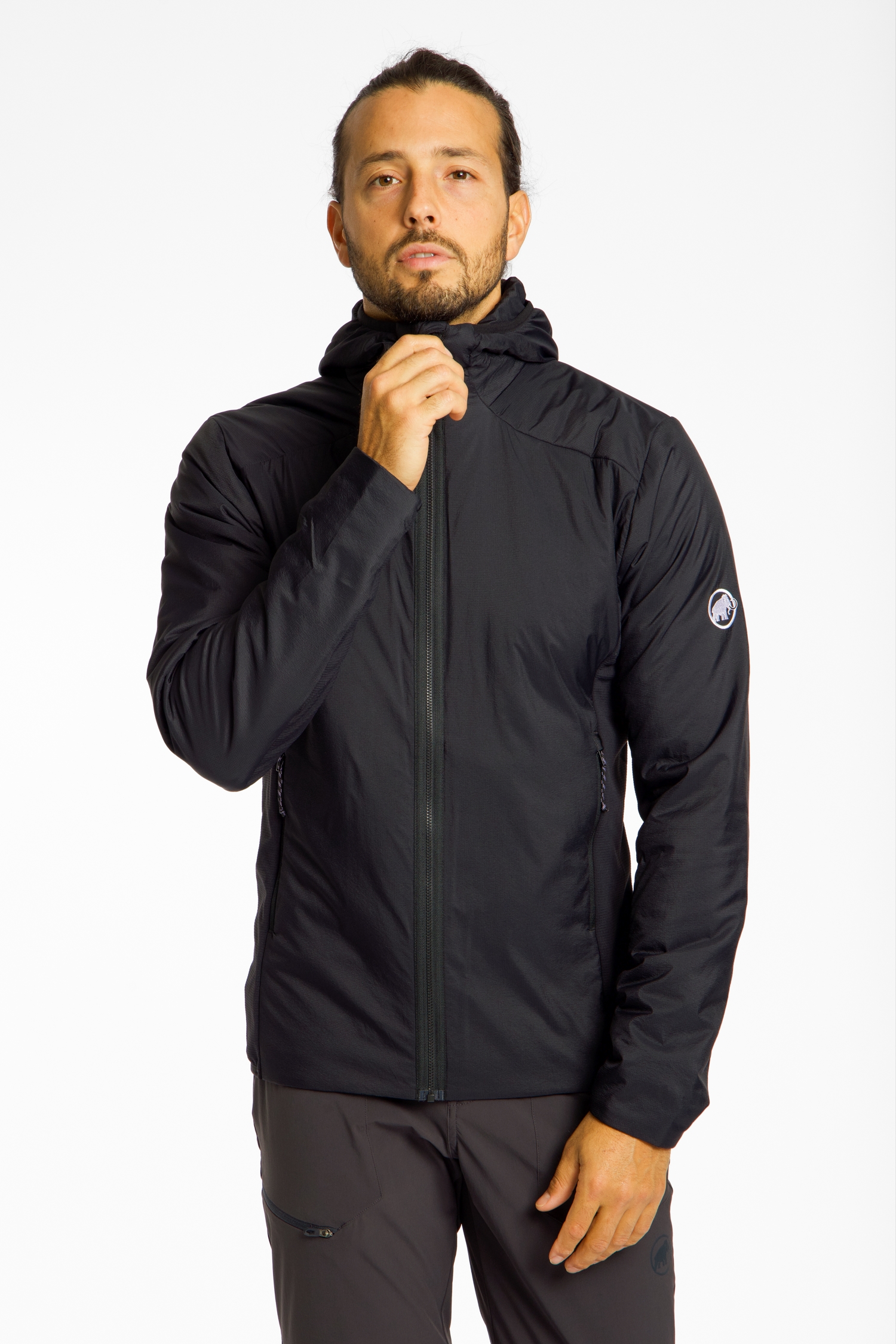 Image of MAMMUT Rime Light Hybrid Hooded Herren Midlayer Schwarz, Herren, Größe: L