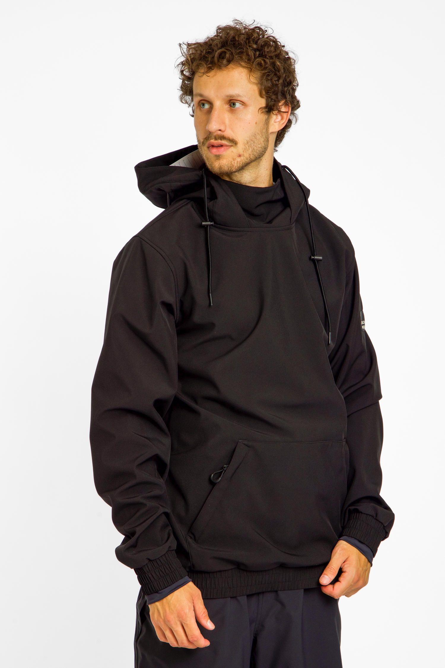 Image of BEACH MOUNTAIN Softshell Herren Hoodie Schwarz, Herren, Größe: L
