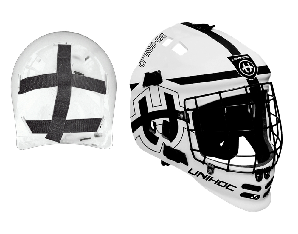 Image of Unihoc Shield Maske Unihockey Helm Weiss, Herren, Größe: 0
