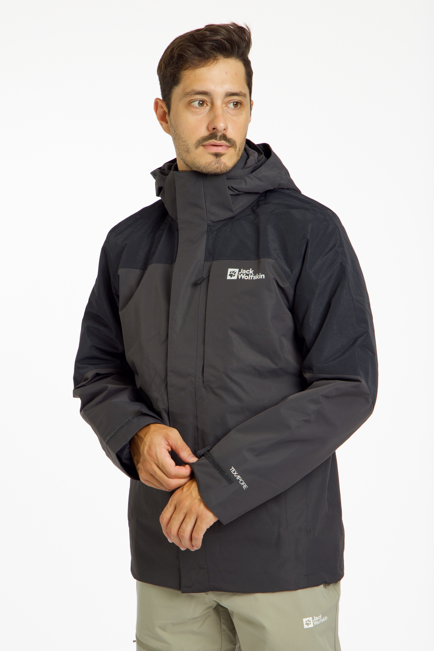 Image of Jack Wolfskin Romberg 3in1 Herren Outdoorjacke Schwarz, Herren, Größe: L