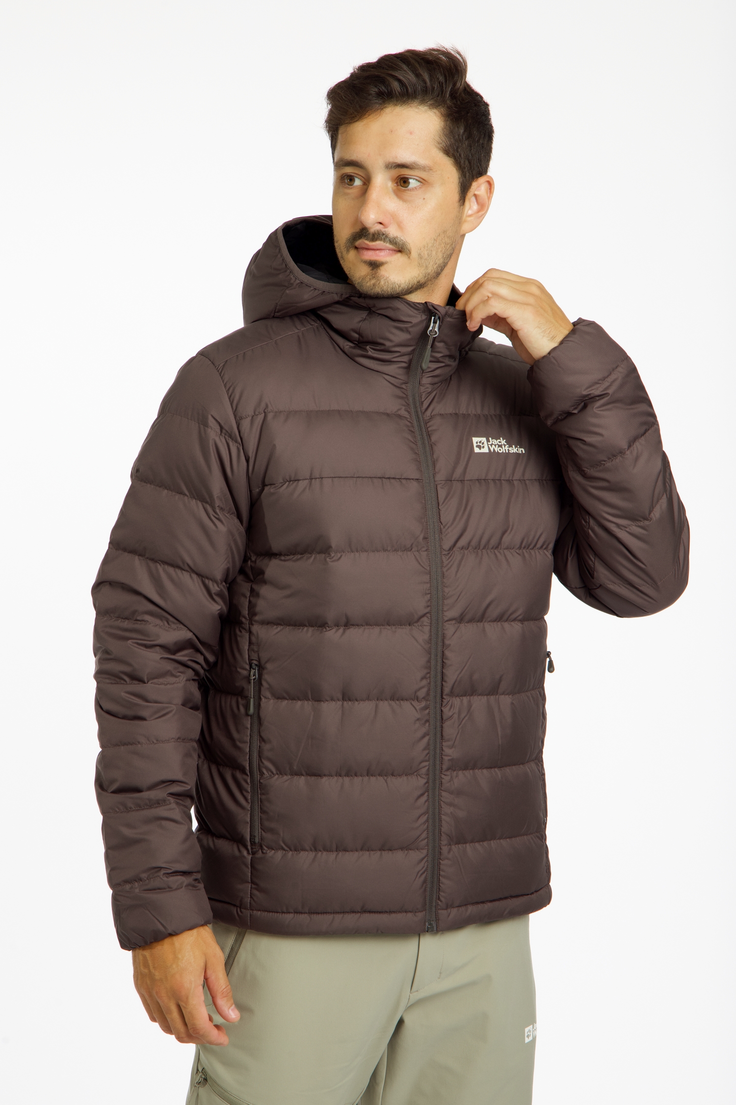 Jack Wolfskin Ather Hooded Herren Daunenjacke Braun, Herren, Größe: S