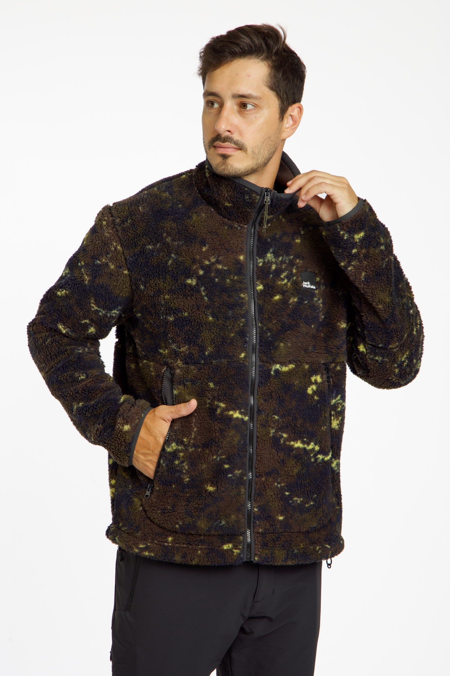 Image of Jack Wolfskin Stone Lite Allover Print Herren Midlayer Braun, Herren, Größe: L