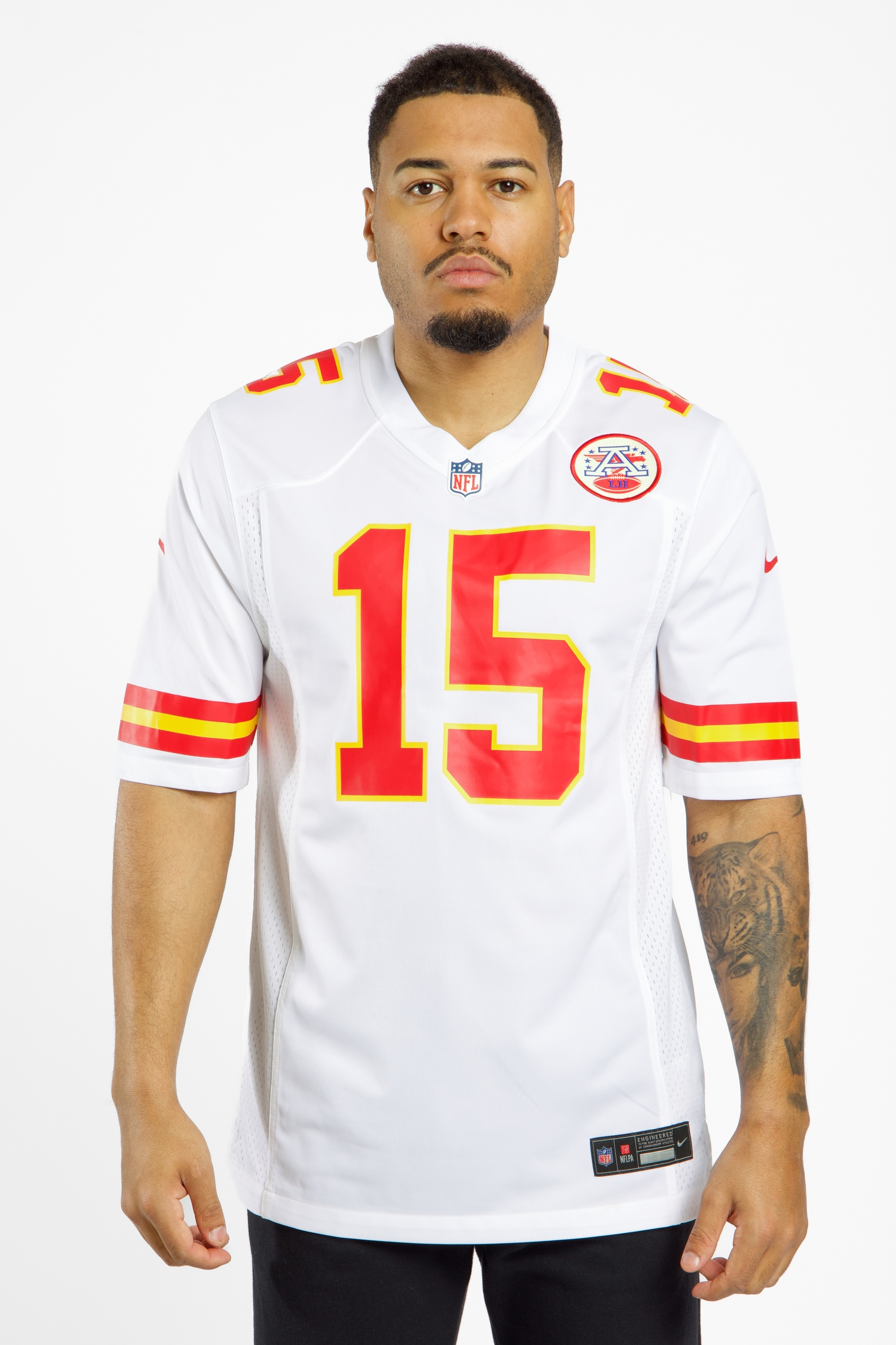 Image of Nike Kansas City Chiefs Patrick Mahomes Away Herren American Football Trikot 24/25 Weiss, Herren, Größe: L