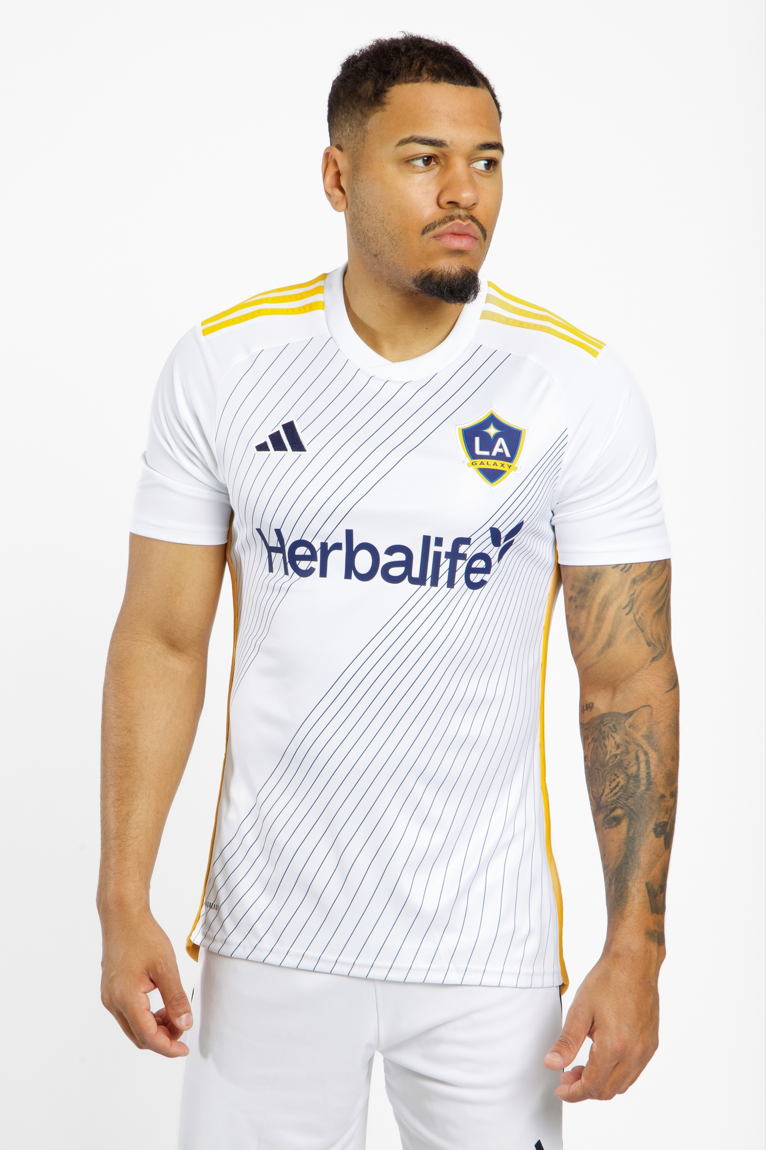 Image of adidas LA Galaxy Home Replica Herren Fussballtrikot 24/25 Weiss, Herren, Größe: L