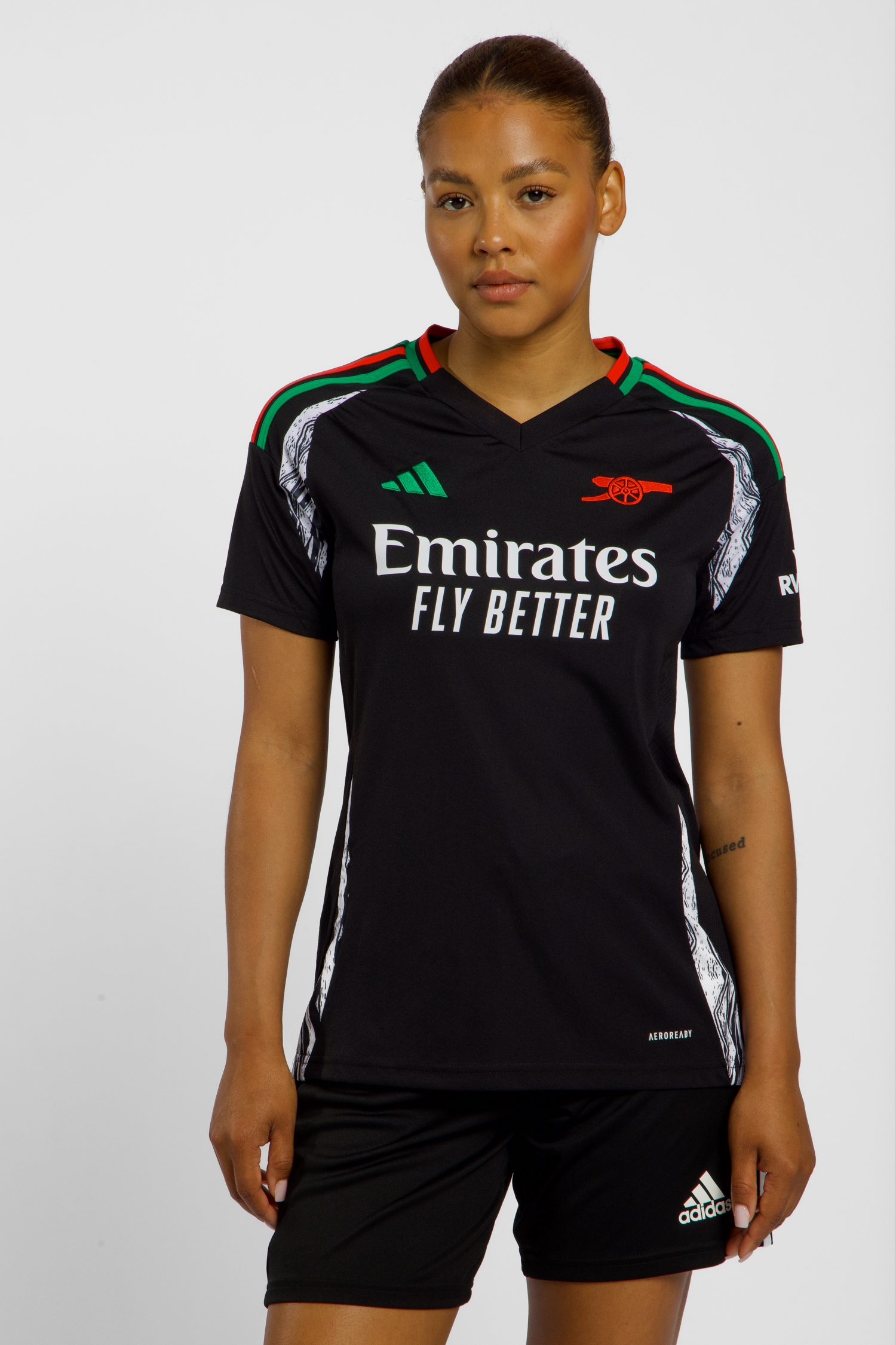 Image of adidas FC Arsenal Away Replica Damen Fussballtrikot 24/25 Schwarz, Damen, Größe: M