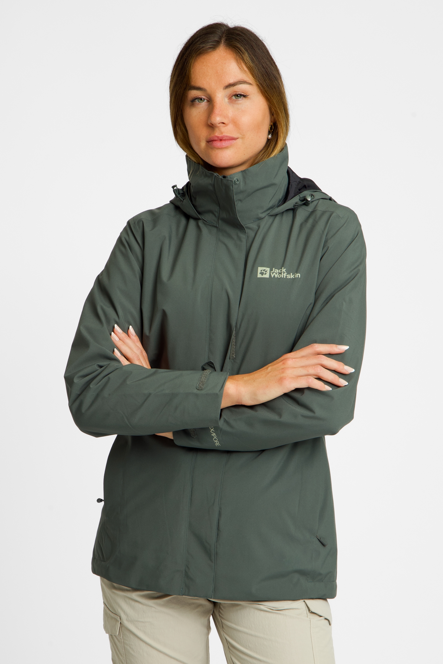 Jack Wolfskin Rotwand 3in1 Damen Outdoorjacke Grün, Damen, Größe: XL
