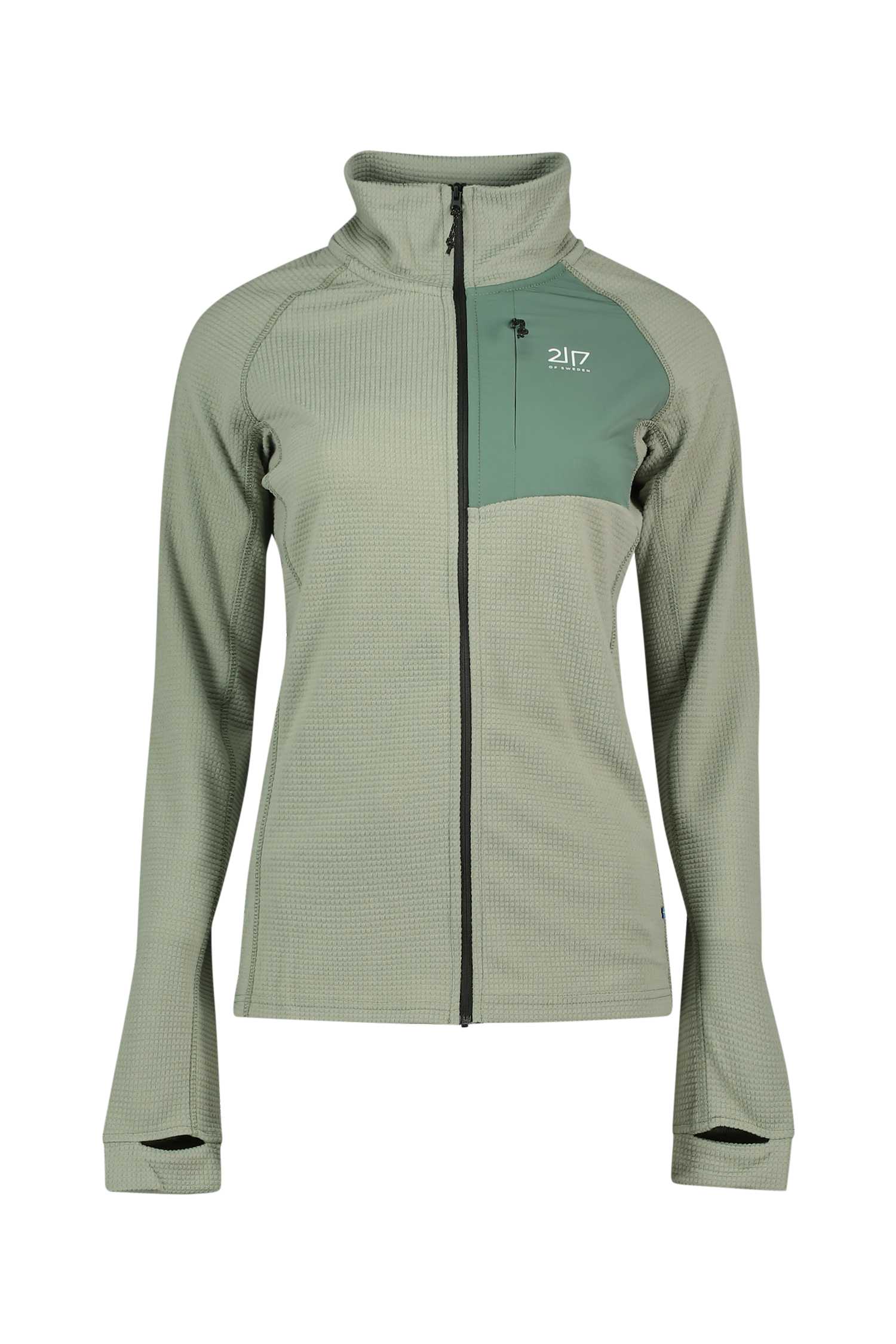 2117 OF SWEDEN Hejsta Merino Damen Midlayer Grün, Damen, Größe: M