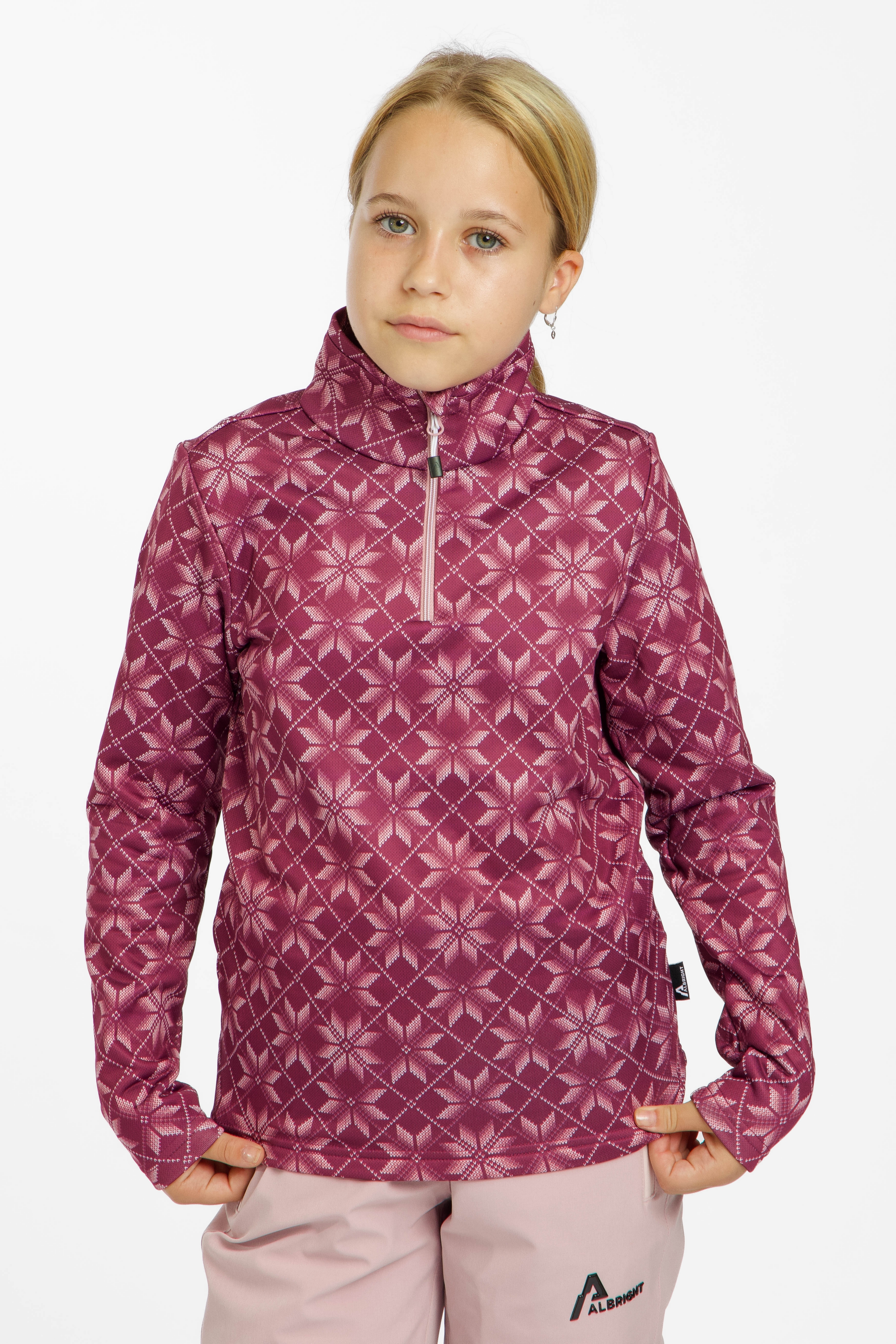 ALBRIGHT Lenzerheide Kinder Midlayer Lila, , Größe: 176
