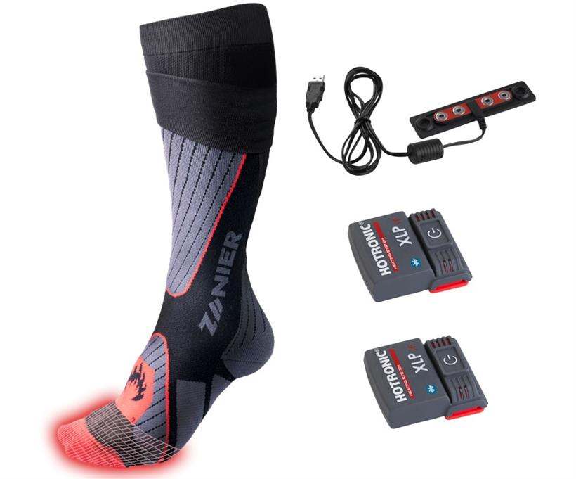 ZANIER Set XLP 1P BT V2 UX 32-48 Heizsocken Grau, Herren, Größe: XS