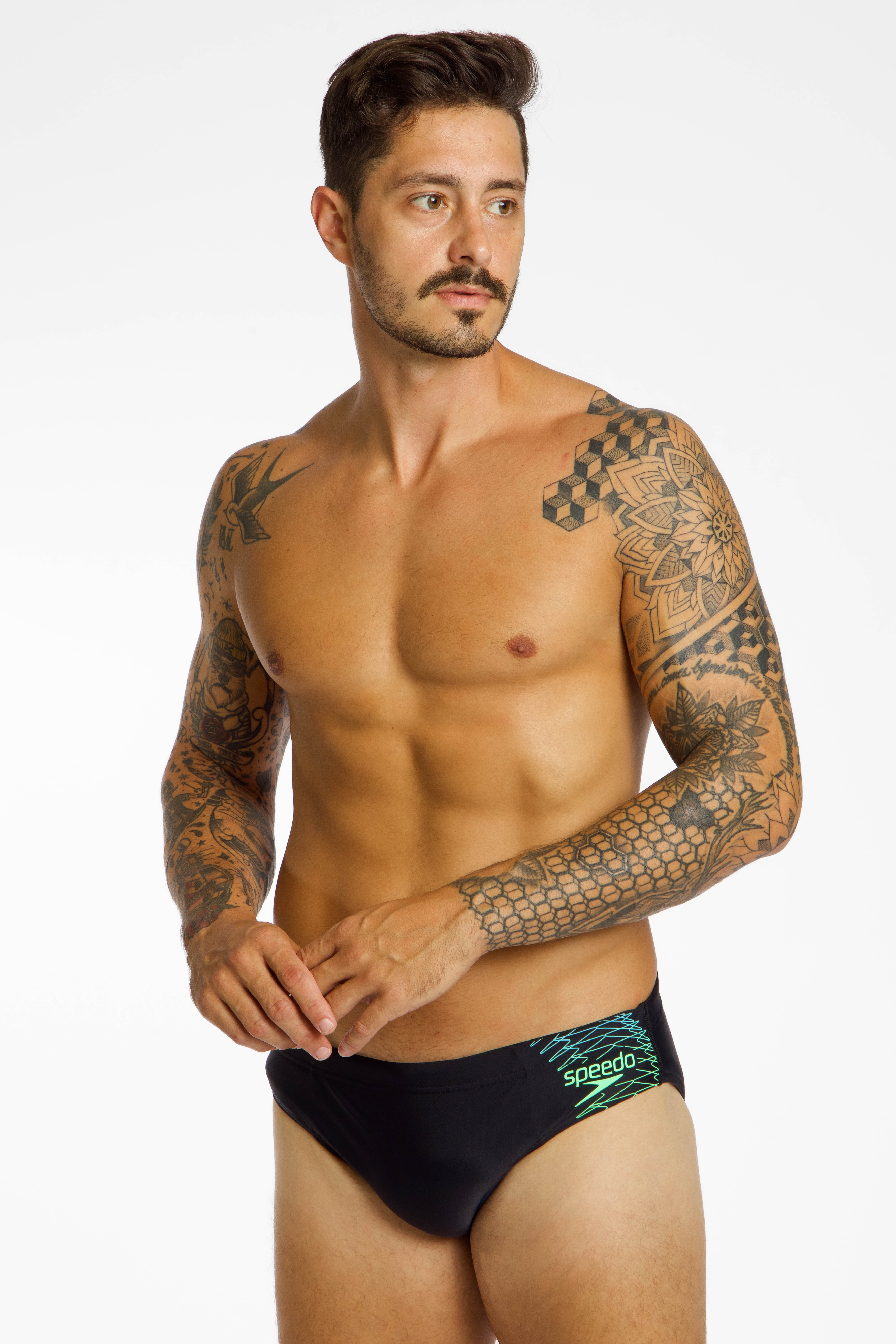 speedo Medley 7 cm Herren Badeslip Schwarz, Herren, Größe: 46