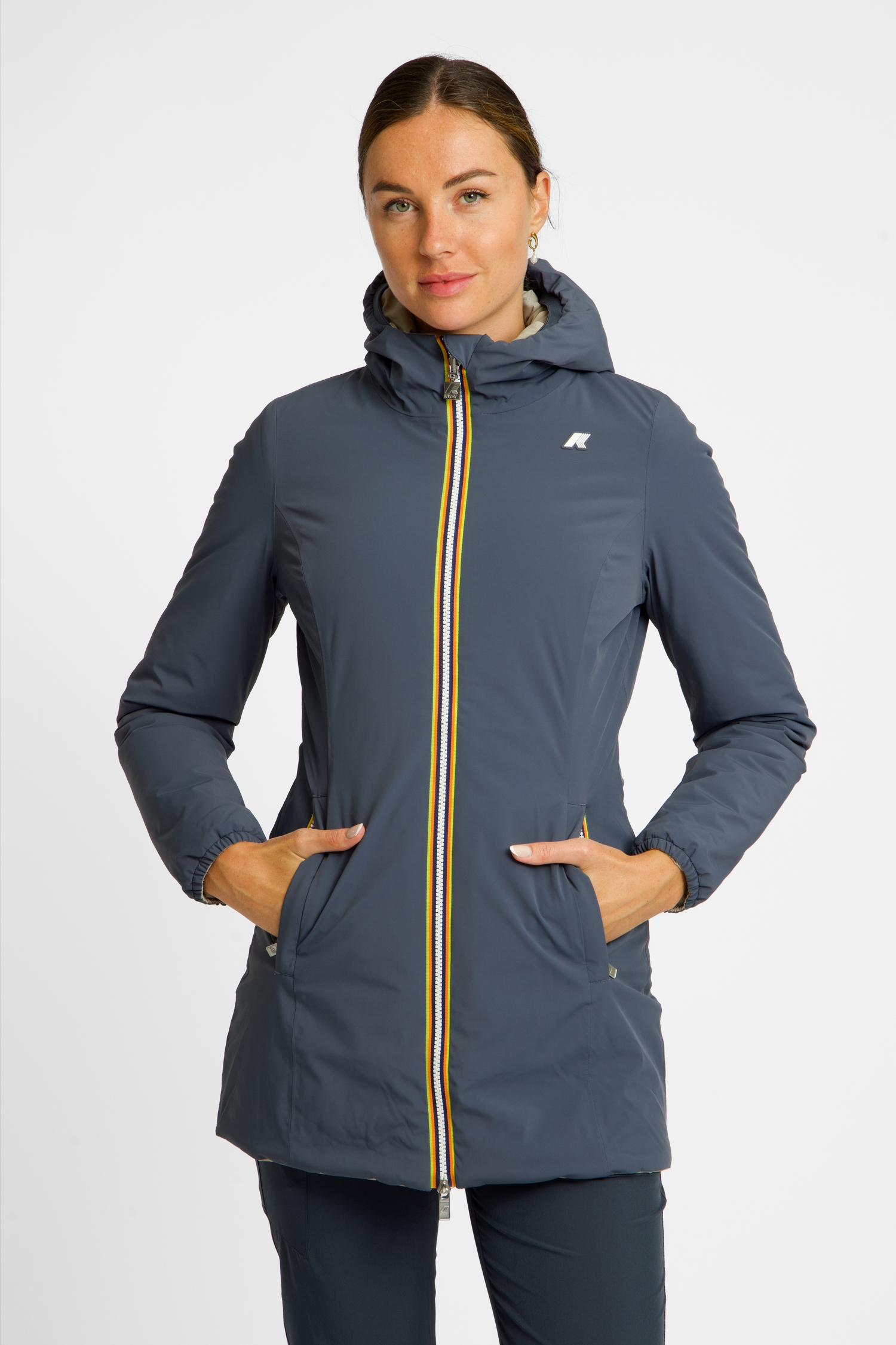 Image of K-Way Denise St Warm Reversible Damen Parka Blau, Damen, Größe: L