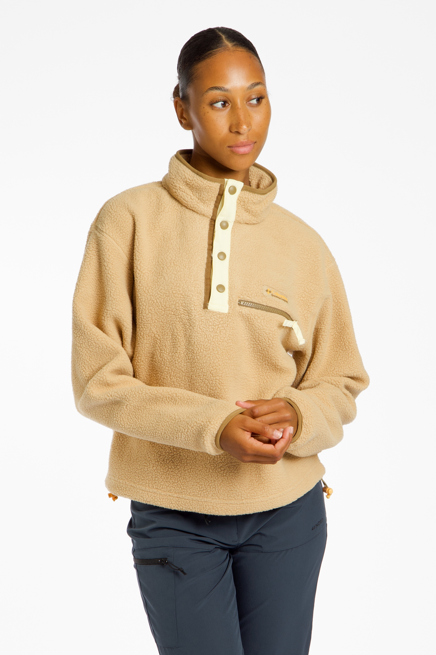 Image of Columbia Helvetia™ II Cropped Sherpa Half Snap Damen Midlayer Beige, Damen, Größe: L