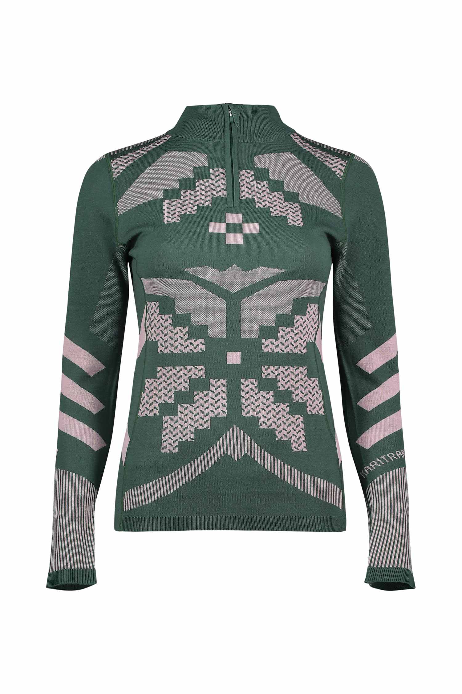 Image of Kari Traa Faith Merino Half-Zip Damen Thermo Longsleeve Grün, Damen, Größe: S