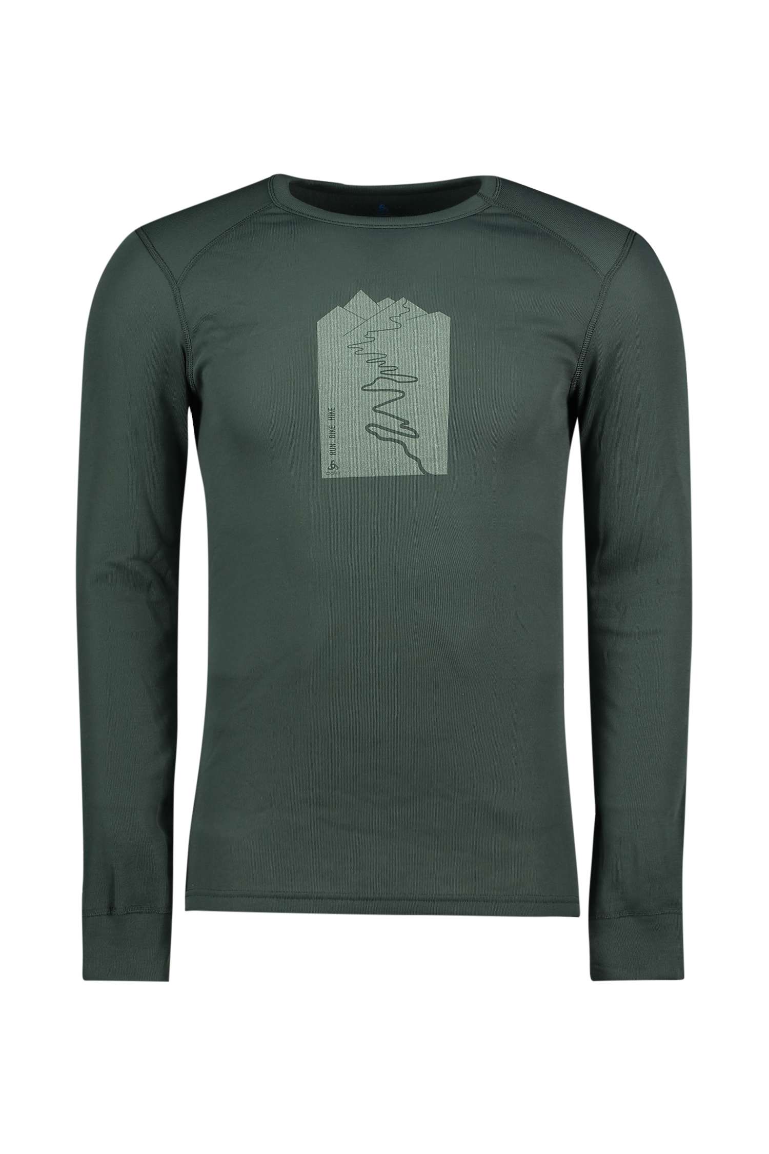Odlo Active Warm Special Mountain Print Herren Thermo Longsleeve Grau, Herren, Größe: XXL