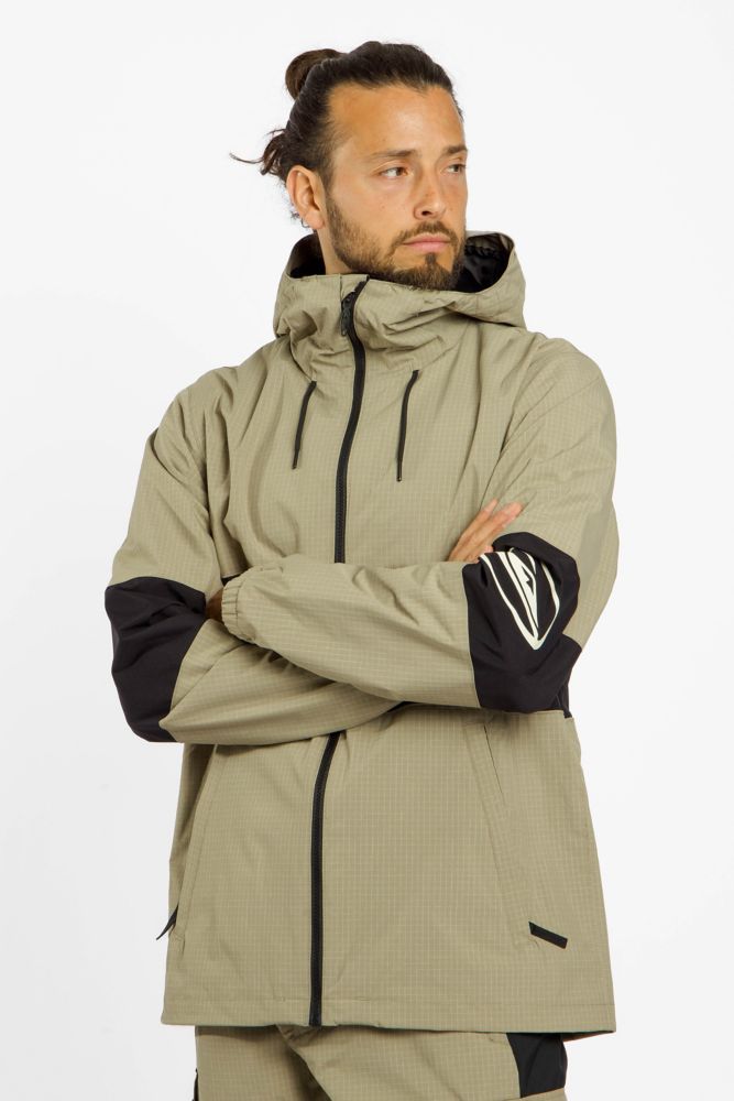 Quiksilver High in the Hood Herren Ski-/Snowboardjacke Beige, Herren, Größe: XS