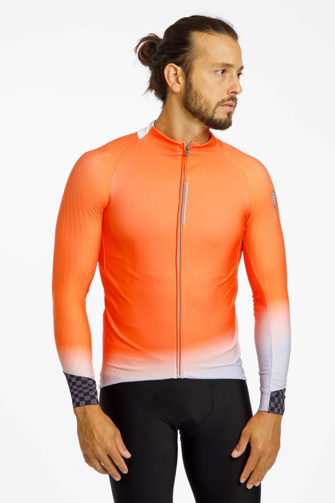 Image of Q36.5 Gregarius Hybrid Collar Fade Herren Rennradtrikot Orange, Herren, Größe: L