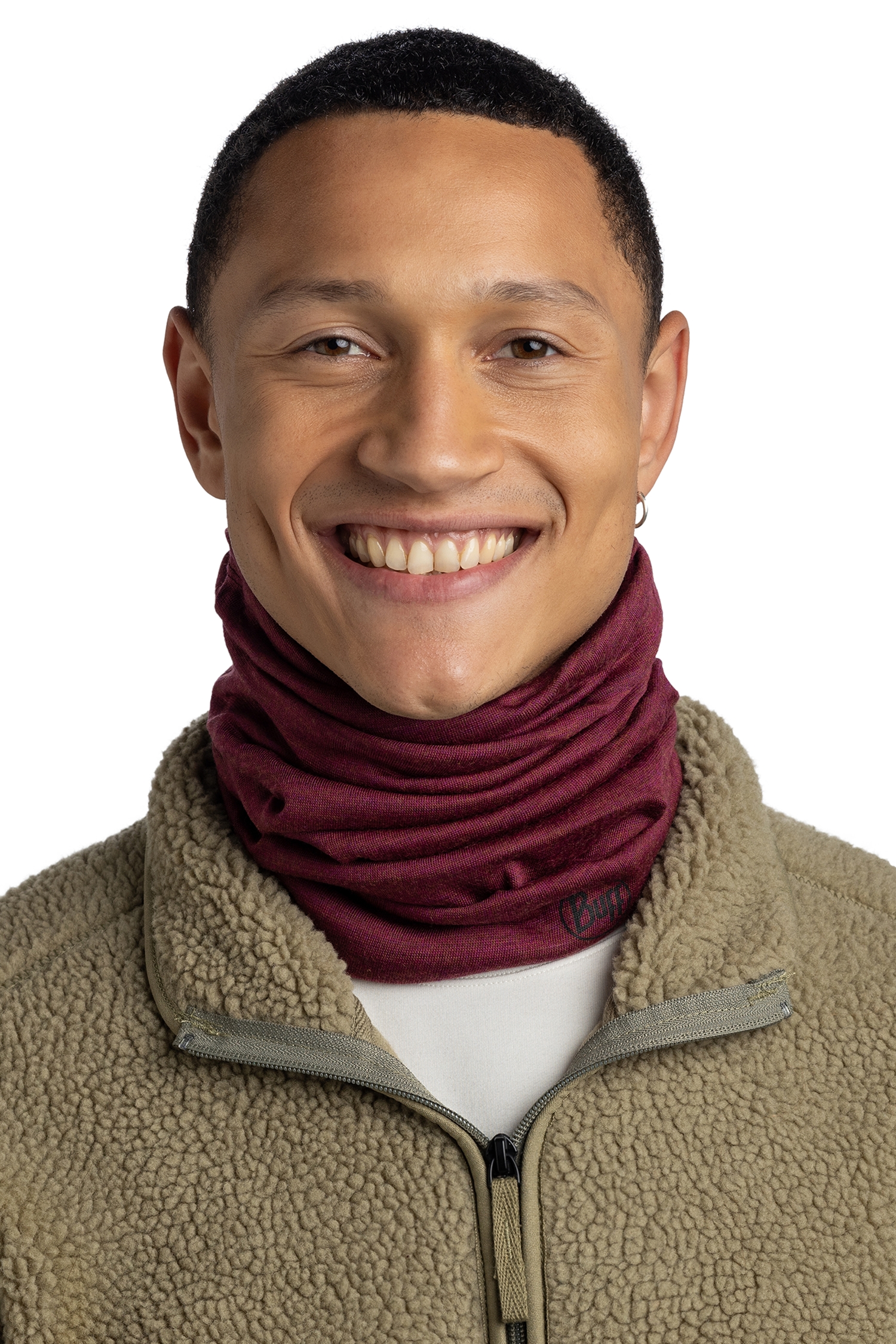 Image of Buff Merino Midweight Neckwarmer Rot, Herren, Größe: ONE SIZE
