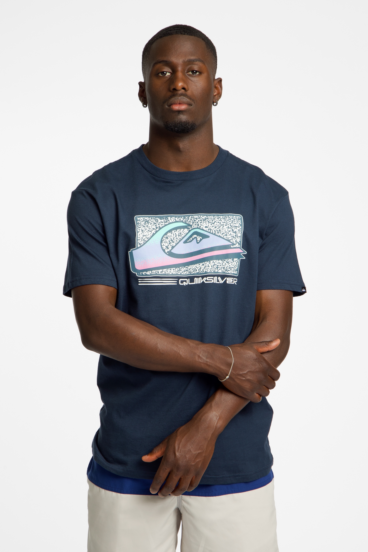 Image of Quiksilver Retro Fade Herren T-Shirt Blau, Herren, Größe: S
