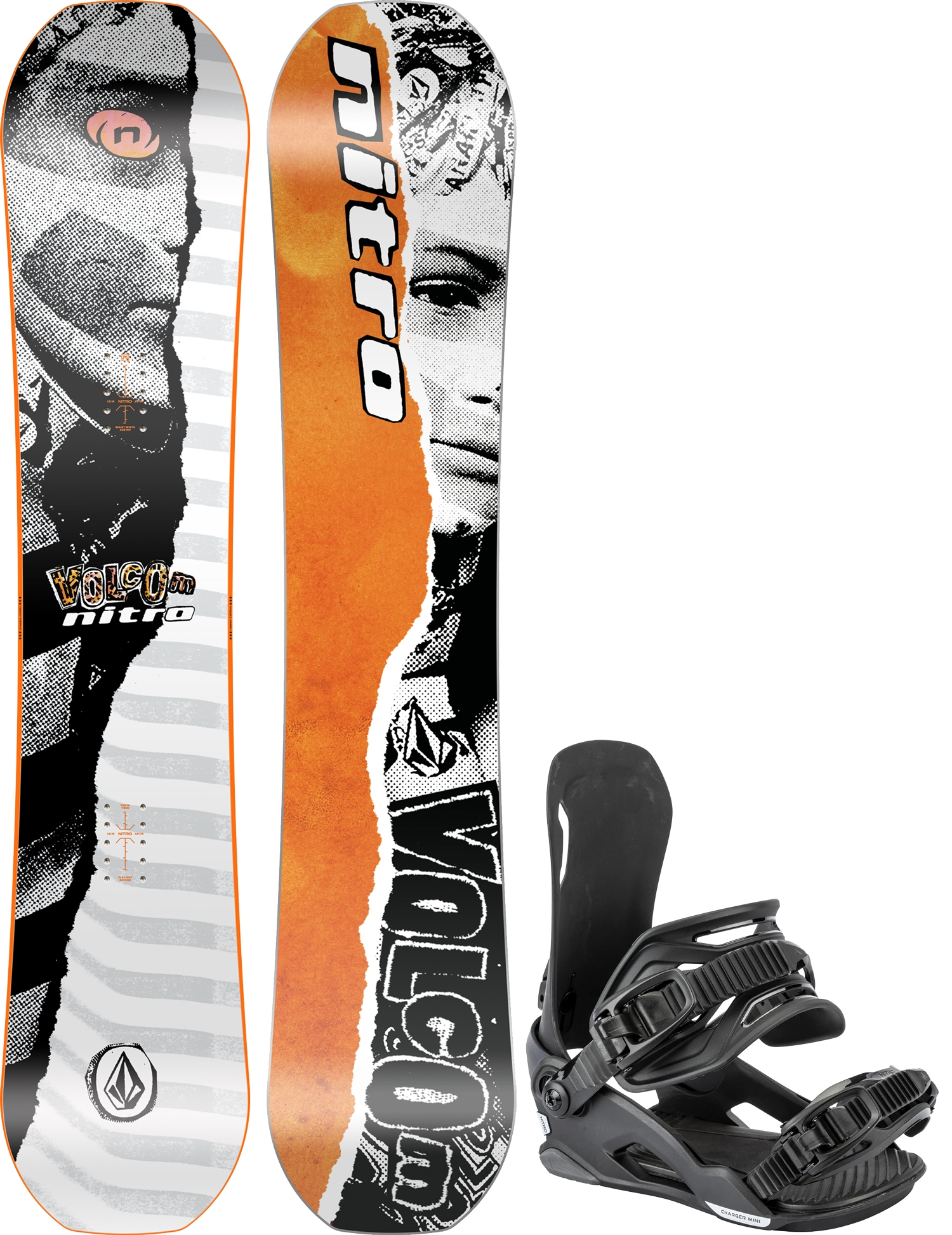 Nitro Ripper x Volcom Kinder Snowboard Set 25/26 Multicolor, , Größe: 132