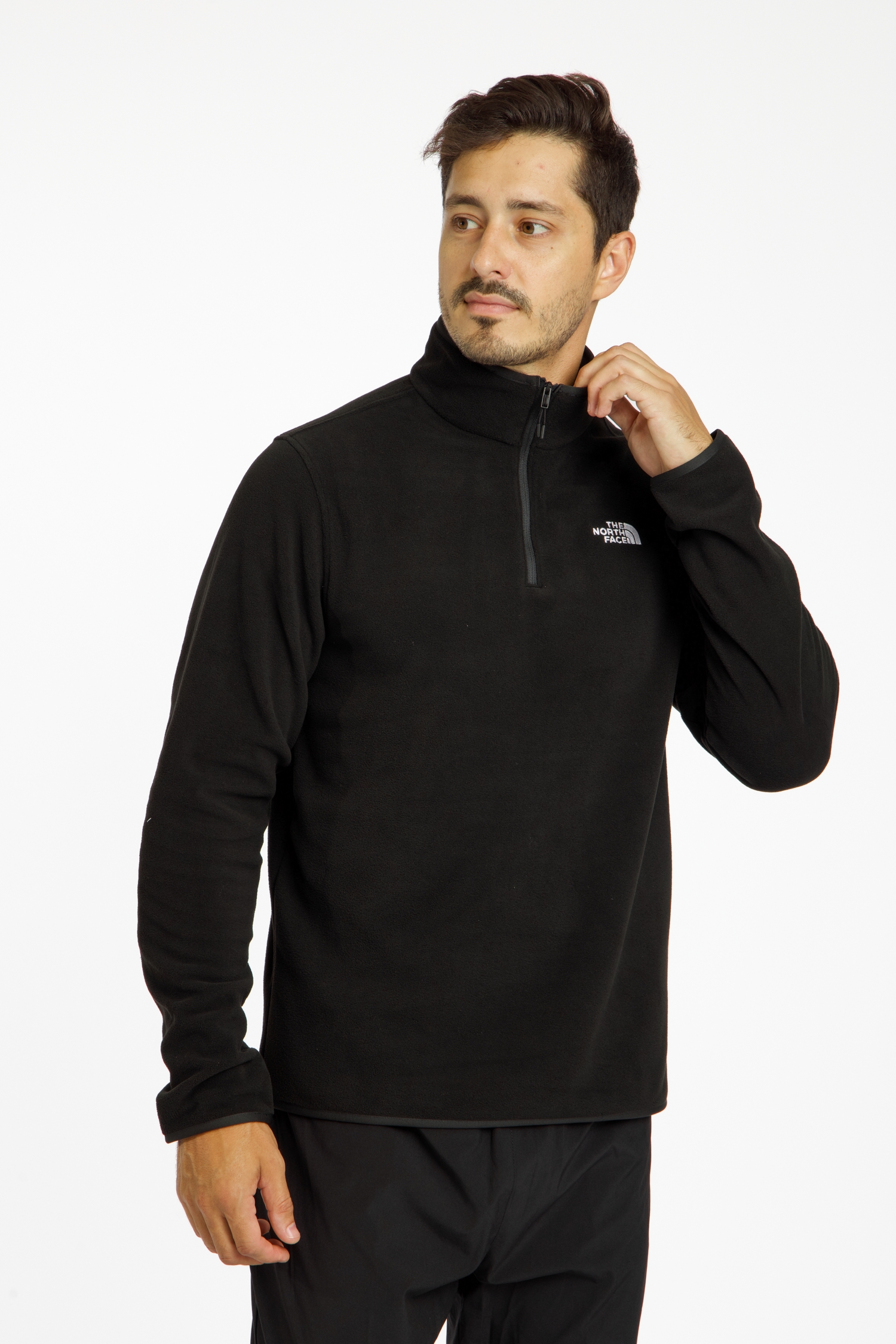 Image of The North Face Glacier Fleece 1/4 Zip Herren Midlayer Schwarz, Herren, Größe: L