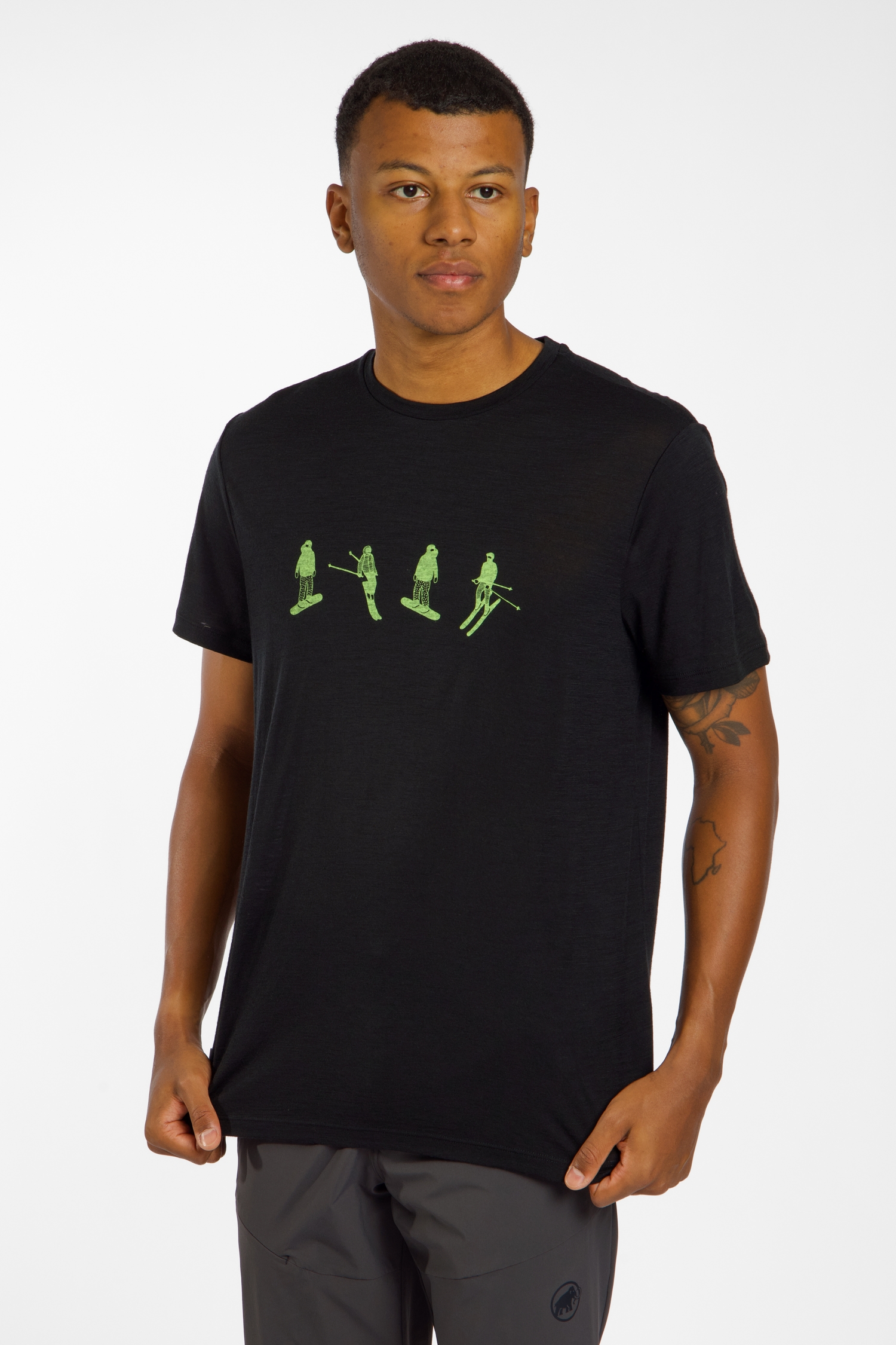 Image of icebreaker Merino 150 Tech Lite Snow Day Herren T-Shirt Schwarz, Herren, Größe: XL