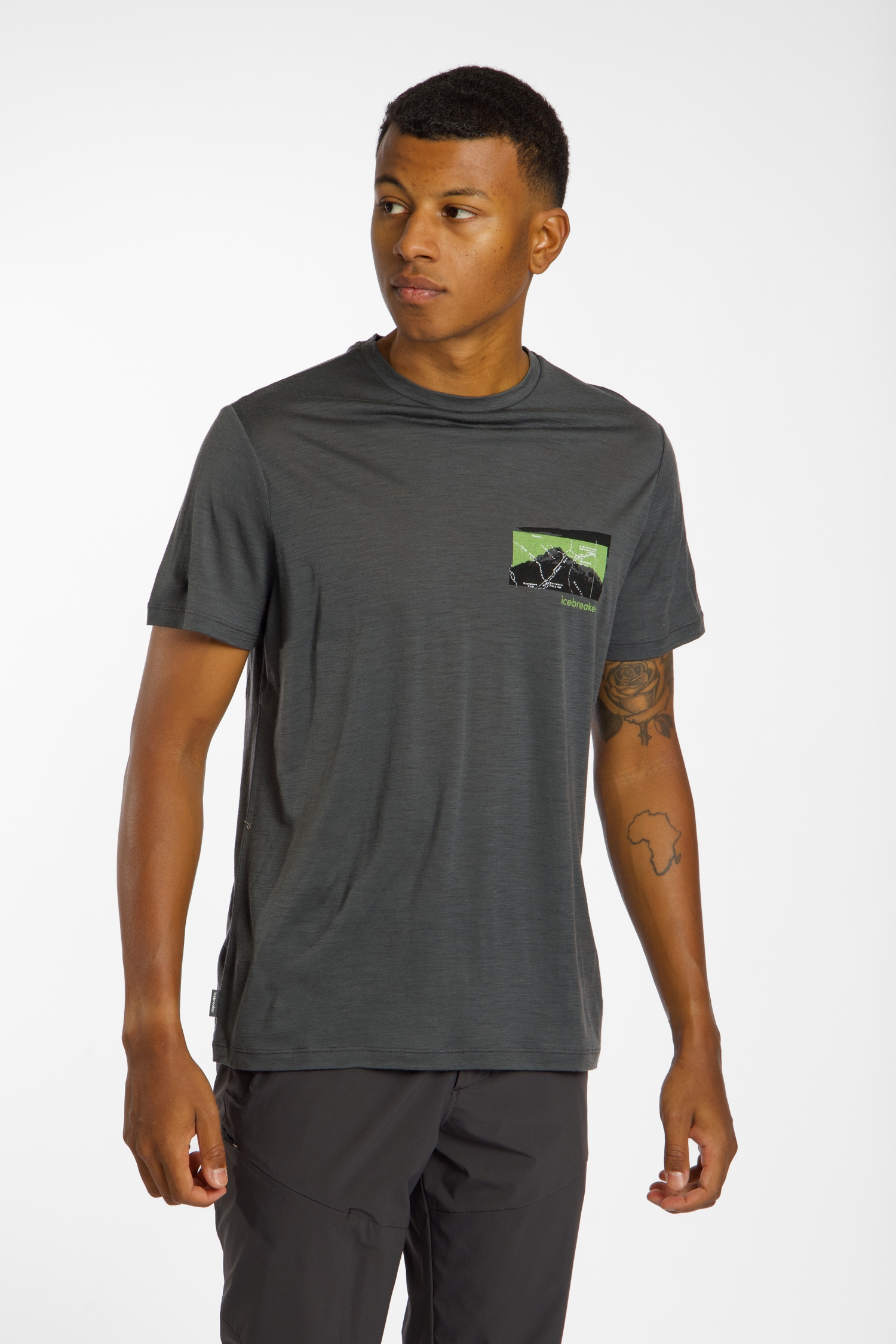 Image of icebreaker Merino 150 Tech Lite Infographic Herren T-Shirt Grau, Herren, Größe: M