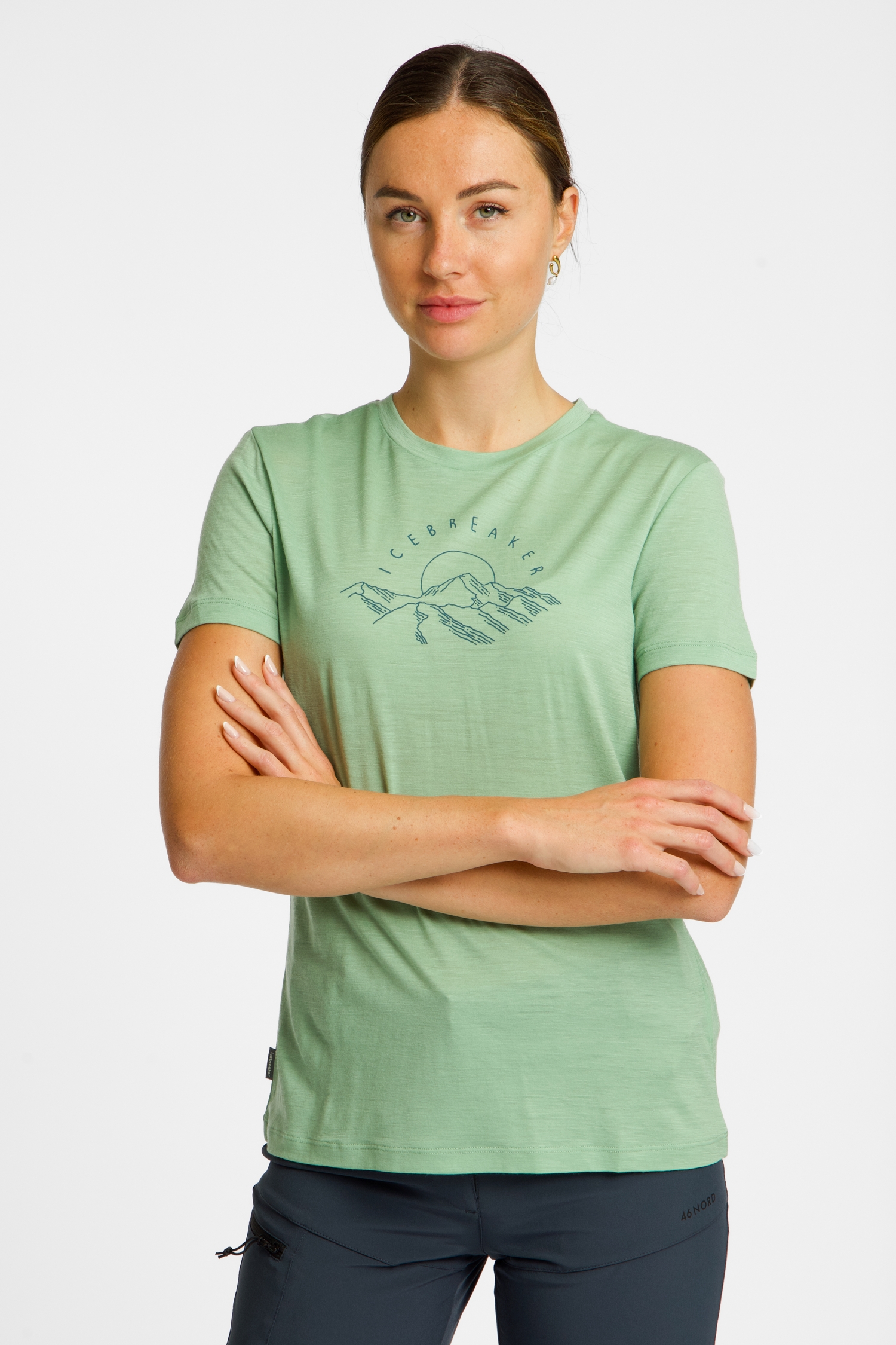 Image of icebreaker Merino 150 Tech Lite Sunrise Summit Damen T-Shirt Grün, Damen, Größe: L