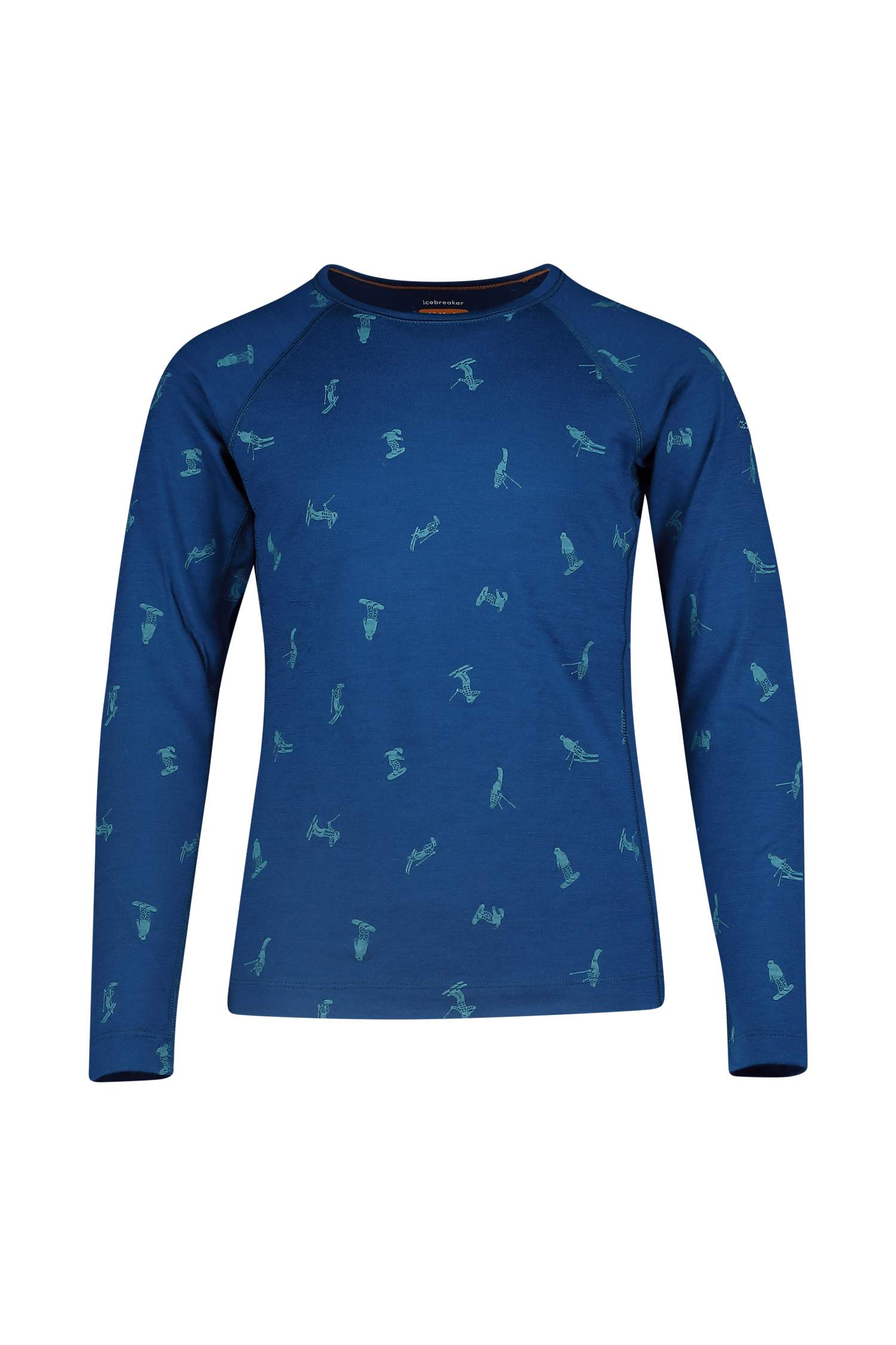 Image of icebreaker Merino 200 Oasis Snow Day Kinder Thermo Longsleeve Blau, , Größe: 12