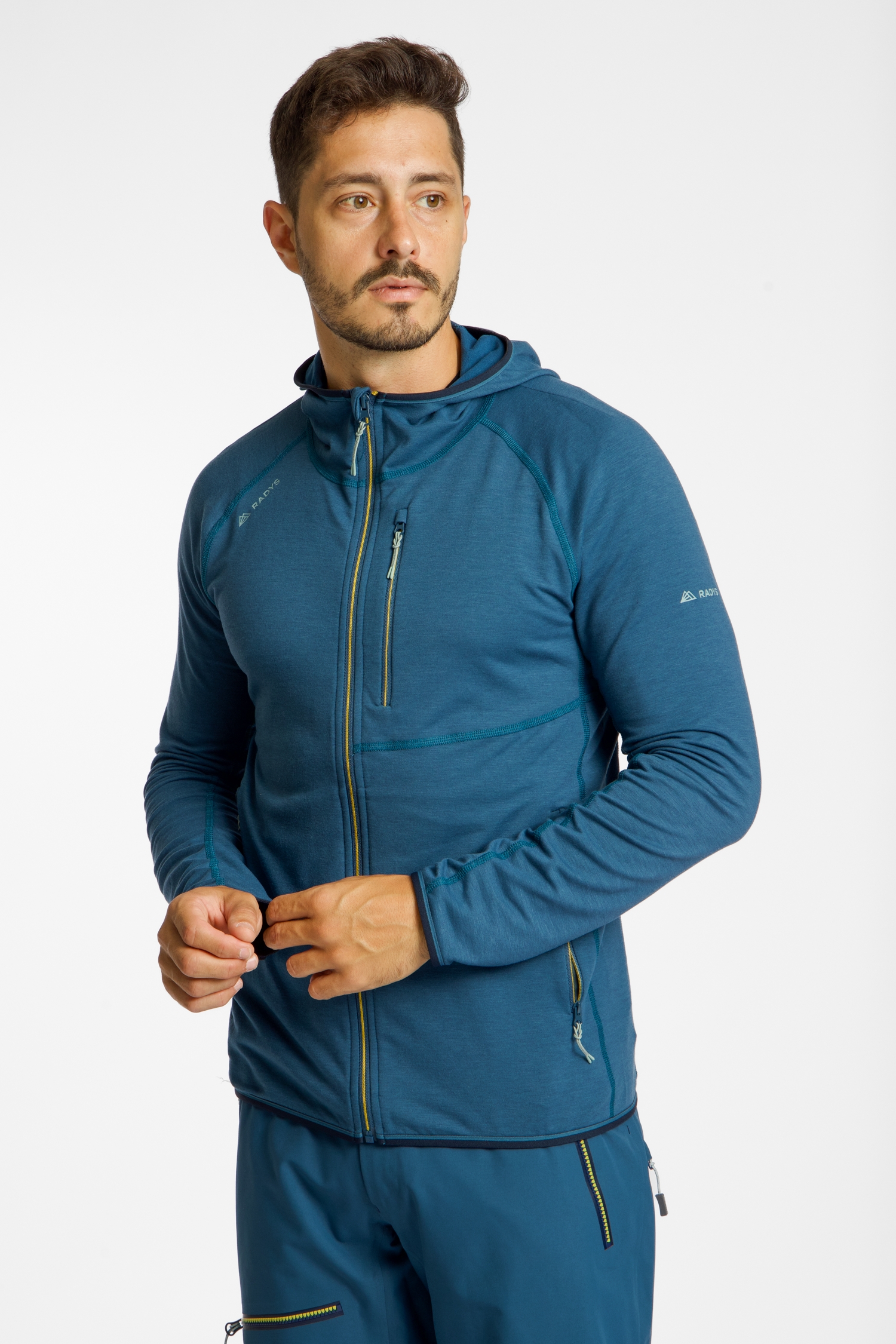 Image of RADYS R4 Stretchfleece Hoodie Herren Midlayer Türkis, Herren, Größe: XL