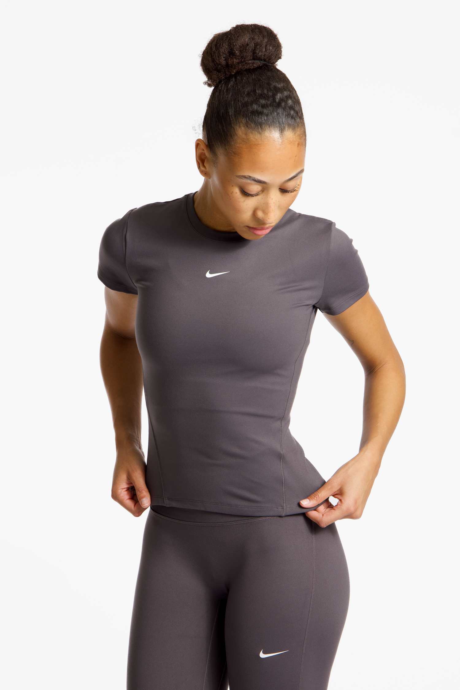 Image of Nike One Dri-FIT Damen T-Shirt Grau, Damen, Größe: L