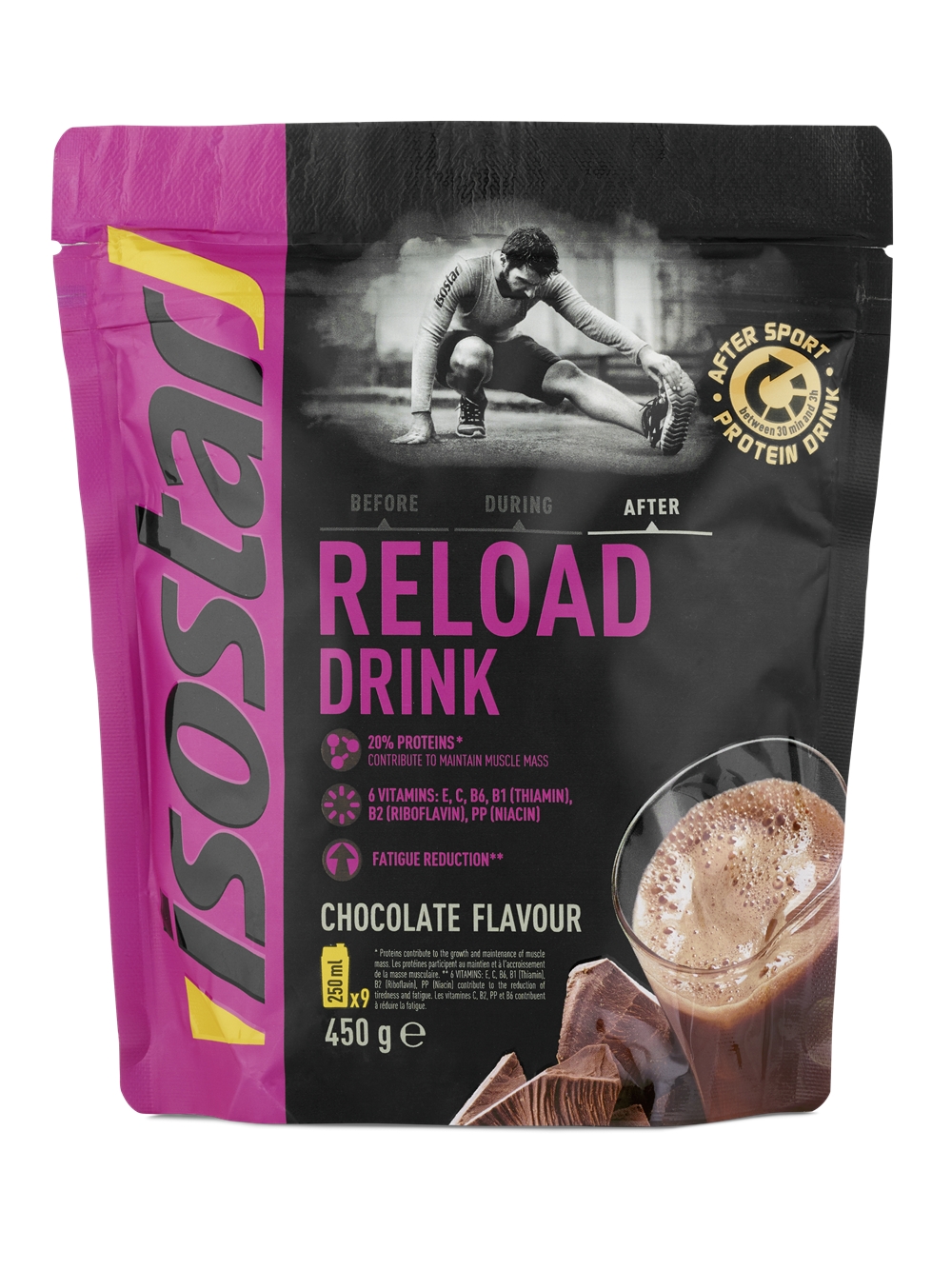 Image of Isostar Reload Chocolate 450 g Getränkepulver Braun, Herren, Größe: 0