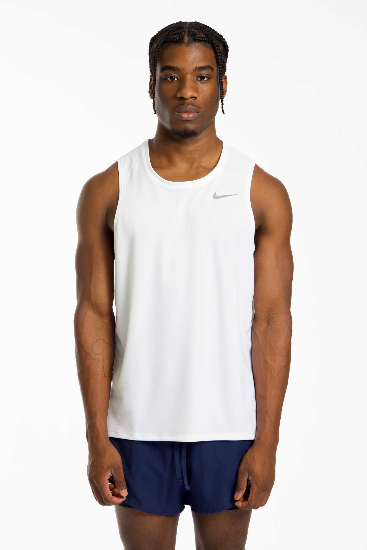 Nike Dri-FIT Miler Herren Tanktop Weiss, Herren, Größe: S