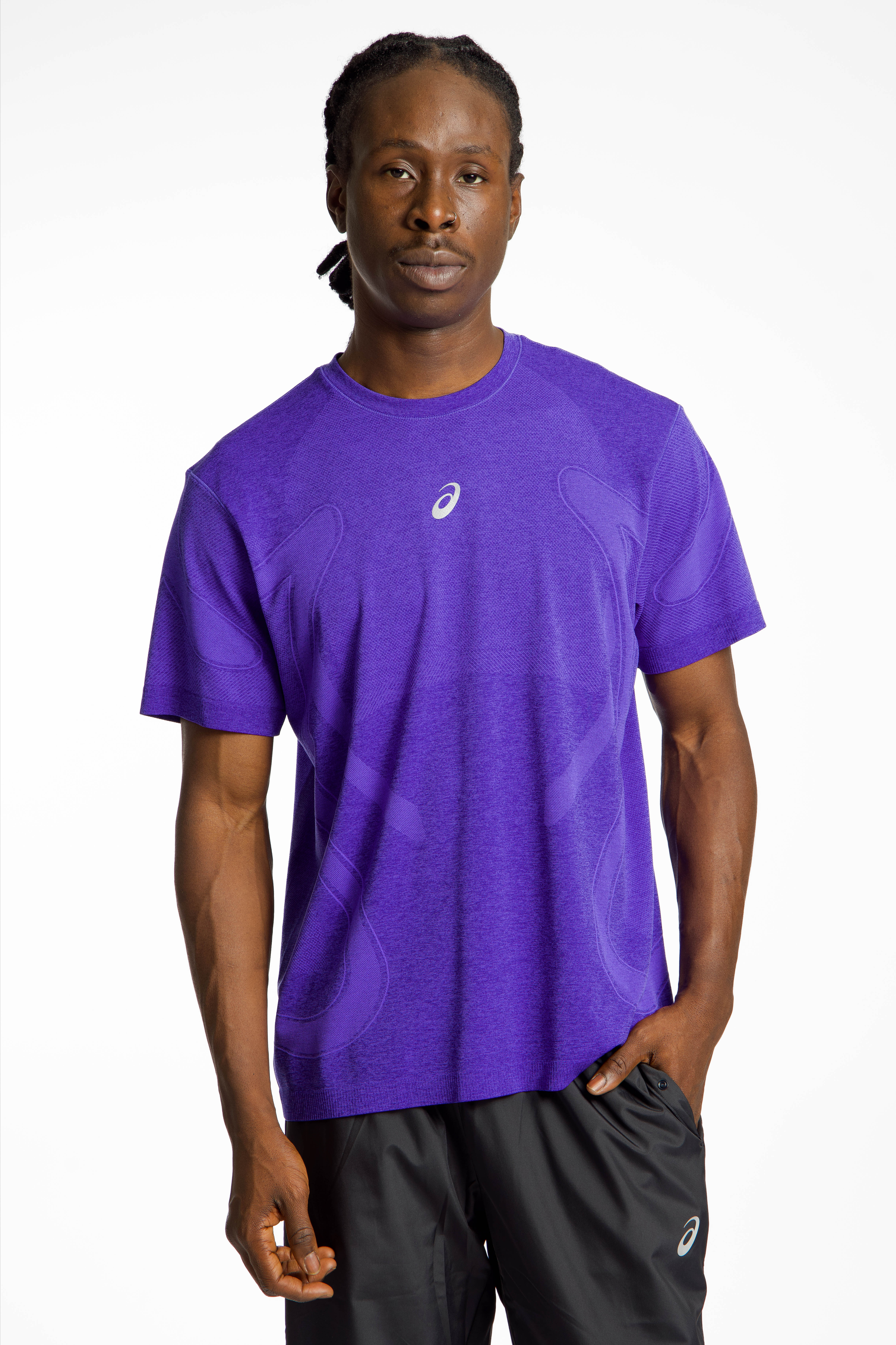 Image of ASICS Road Seamless Herren T-Shirt Lila, Herren, Größe: S