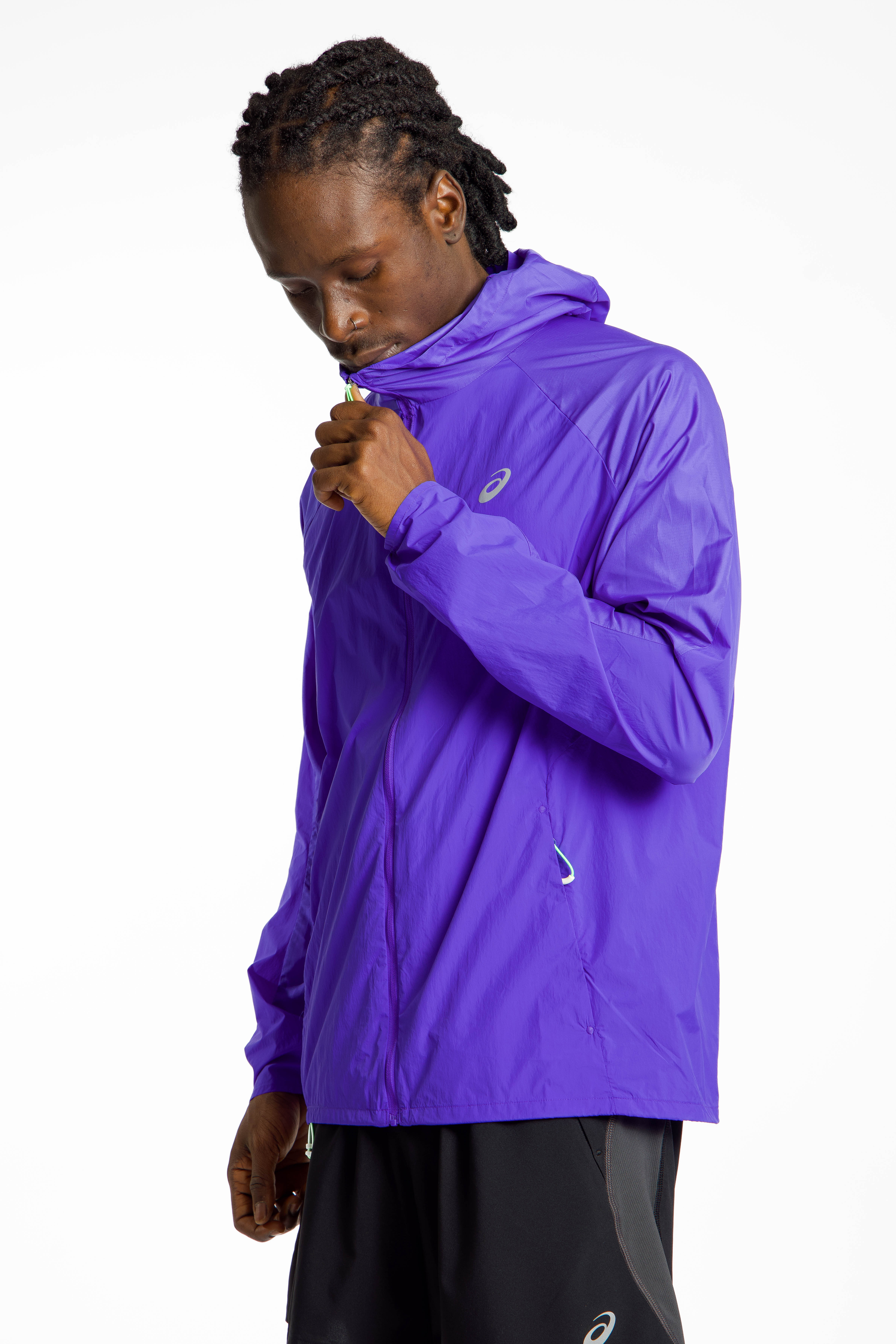Image of ASICS Road Packable Herren Laufjacke Blau, Herren, Größe: L