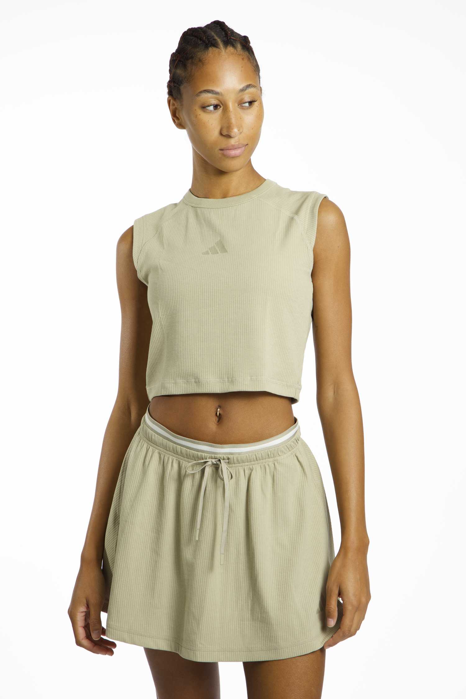 Image of adidas All SZN Rib Damen Tanktop Beige, Damen, Größe: L