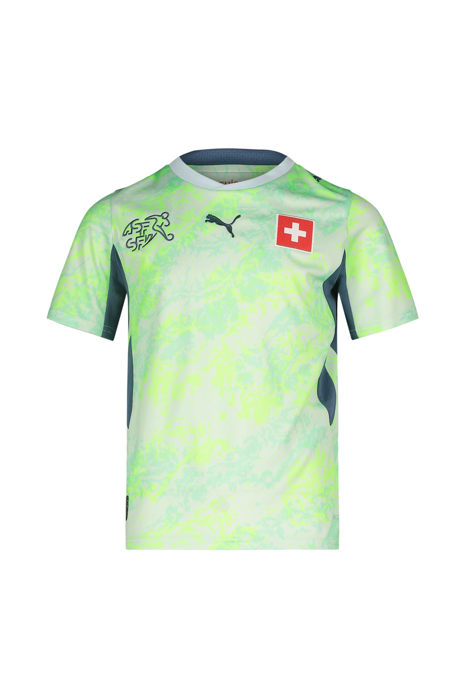 Image of PUMA Schweiz Away Replica Kinder Fussballtrikot WM 2026 Grün, , Größe: 128