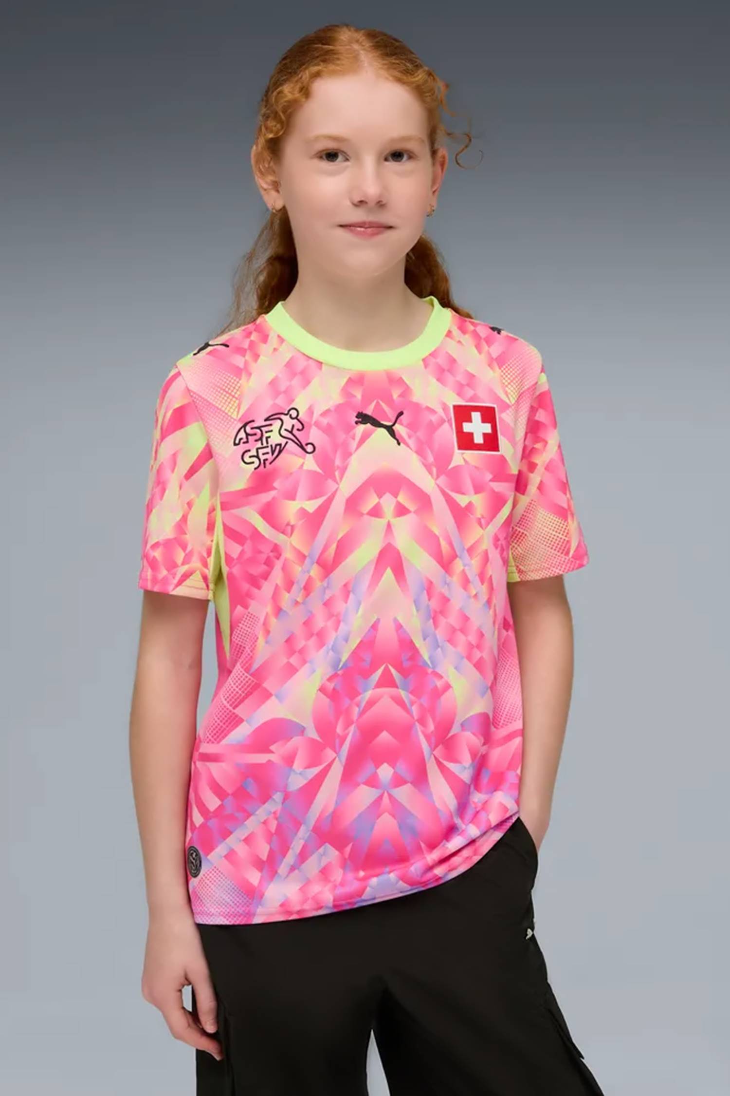 Suisse Replica Match maillot de gardien enfants CDM 2026 rose