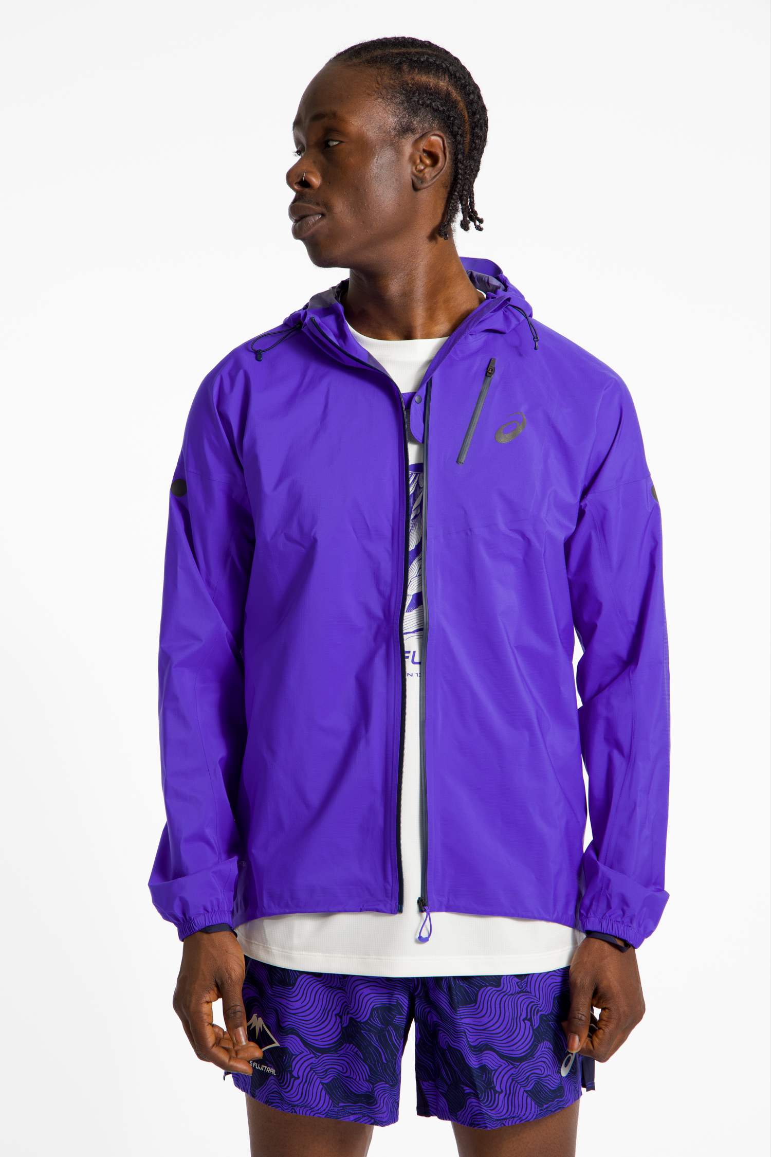 Image of ASICS Fujitrail Elite Waterproof Herren Laufjacke Lila, Herren, Größe: XL
