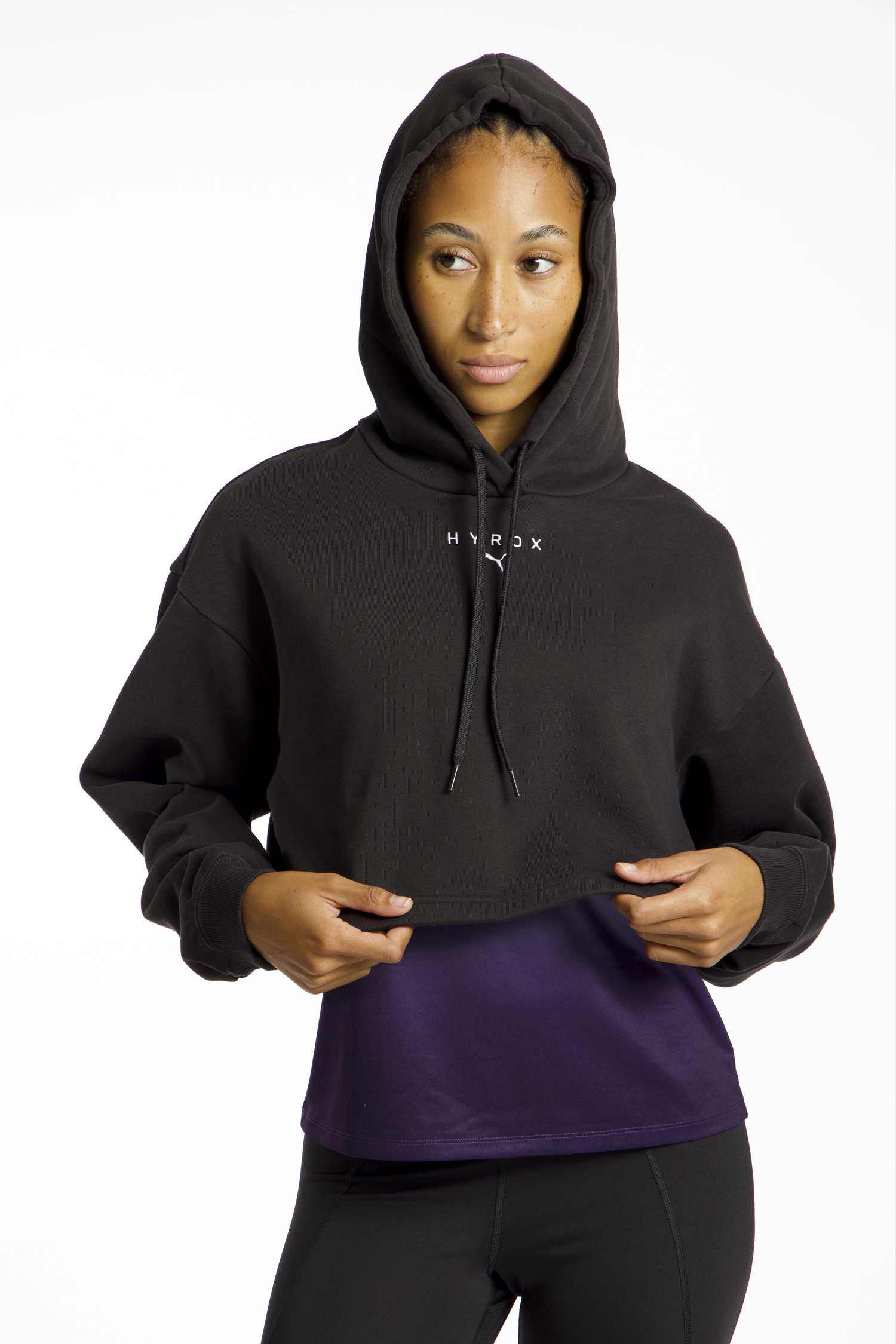 Image of PUMA x HYROX Heavyweight Damen Hoodie Schwarz, Damen, Größe: L