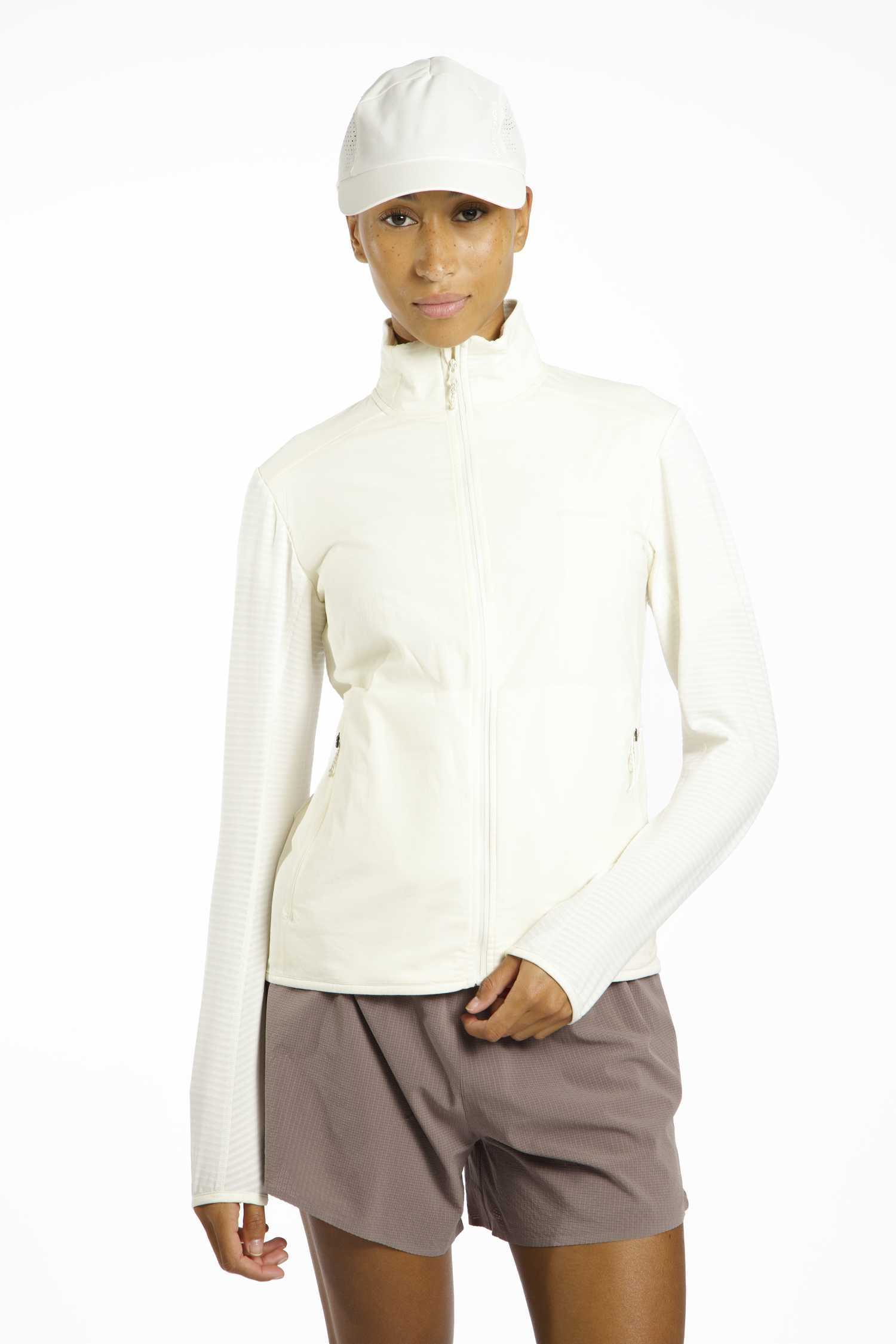 Image of Salomon Essential Lightwarm Hybrid Damen Midlayer Weiss, Damen, Größe: L